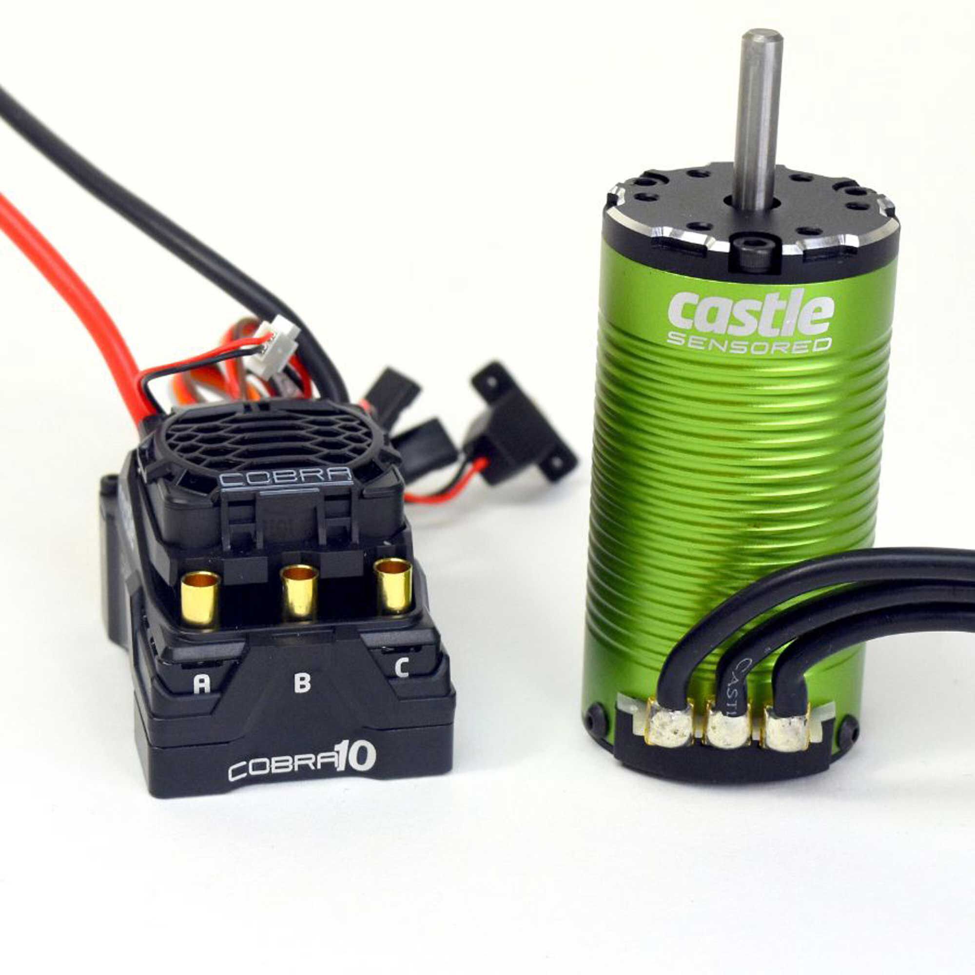 Castle Creations Cobra 10 Electronic Speed Control & 1412-2100KV Sensored Motor Combo, 5mm Shaft