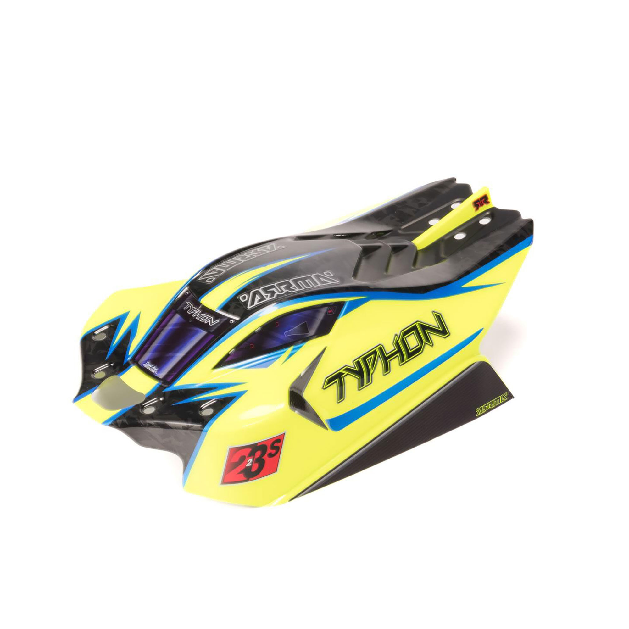 ARRMA 1/8 Clipless Painted Decaled Body, Yellow/Blue: TYPHON 4X4