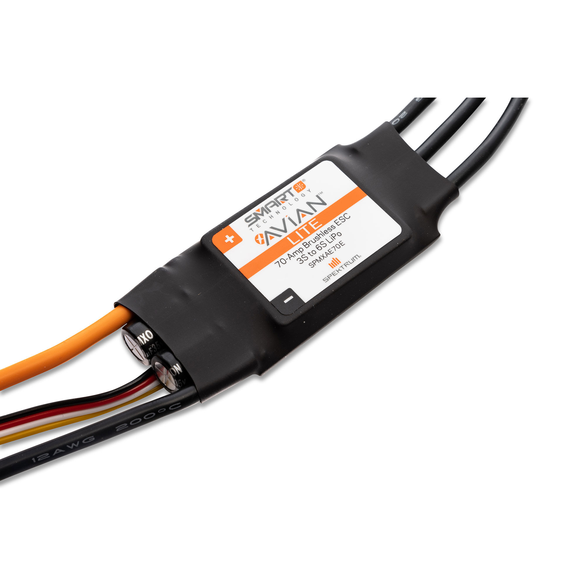 Spektrum Accessories Avian 70-Amp Smart Lite Brushless ESC, 3S-6S: IC3 Ver. E