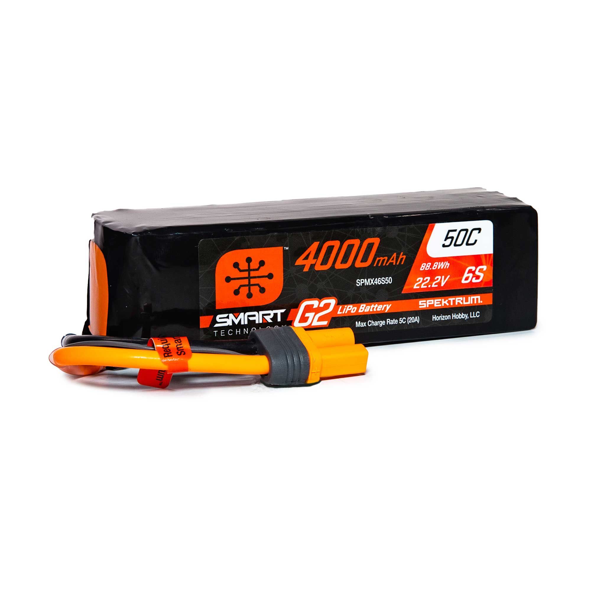 Spektrum Accessories 22.2V 4000mAh 6S 50C Smart G2 LiPo Battery: IC5