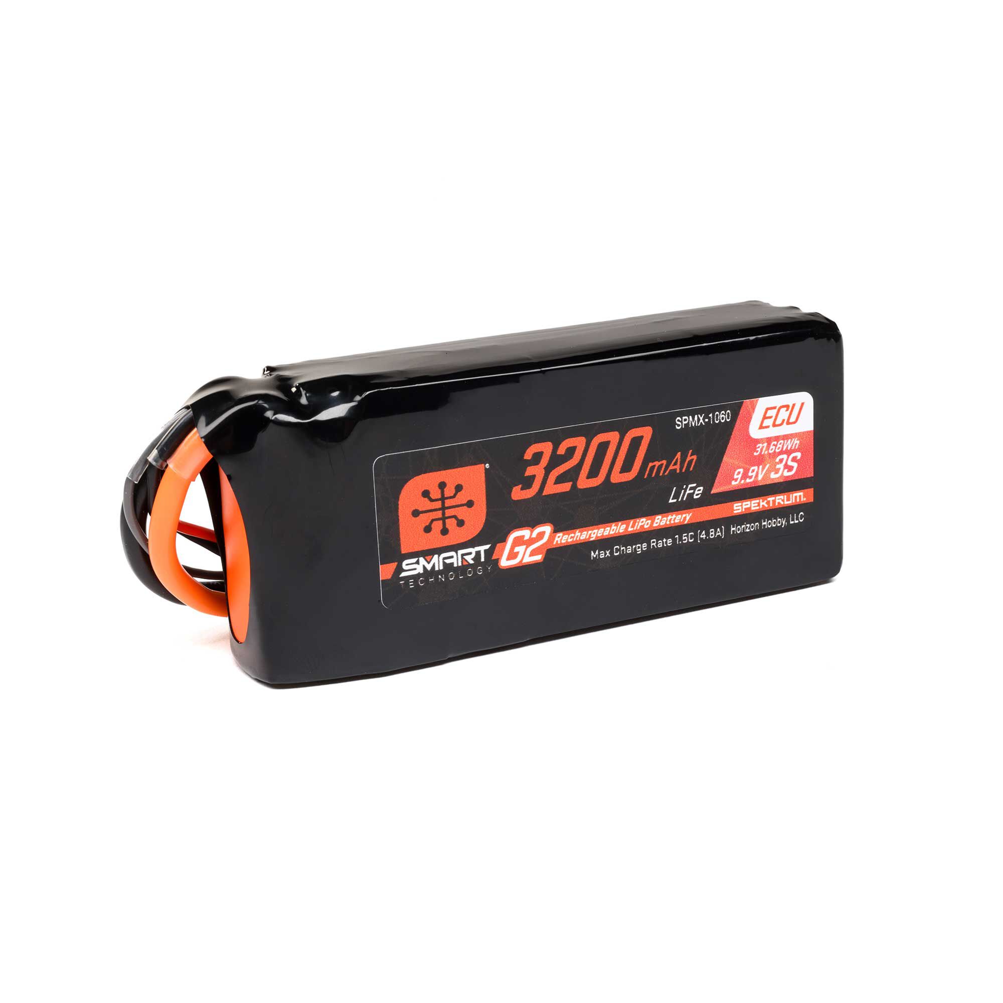 Spektrum Accessories 9.9V 3200mAh 3S 10C Smart G2 ECU LiFe Battery: IC3