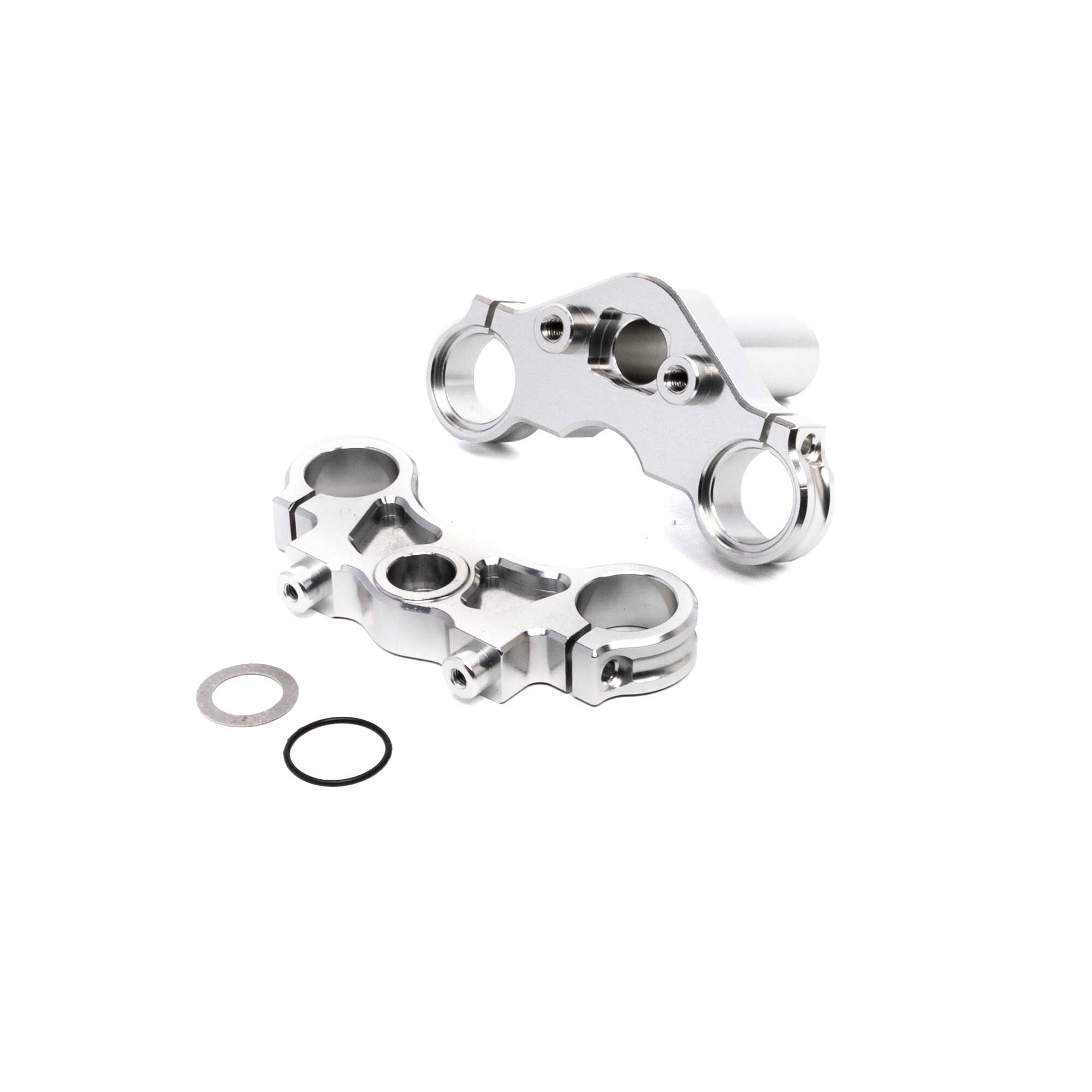 Losi Aluminum Triple Clamp Set, Silver: Promoto-MX
