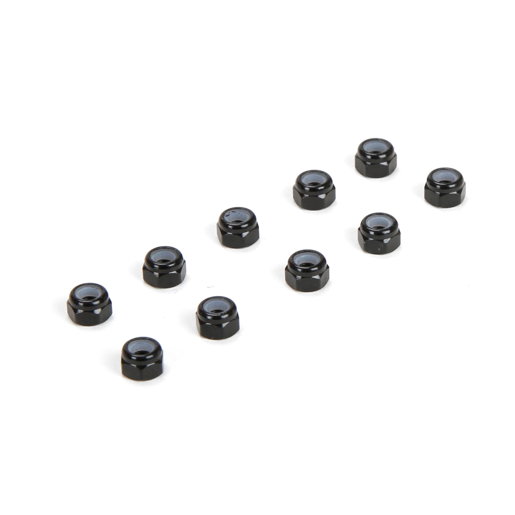 Team Losi Racing M3 Aluminum Lock Nuts, Black (10)