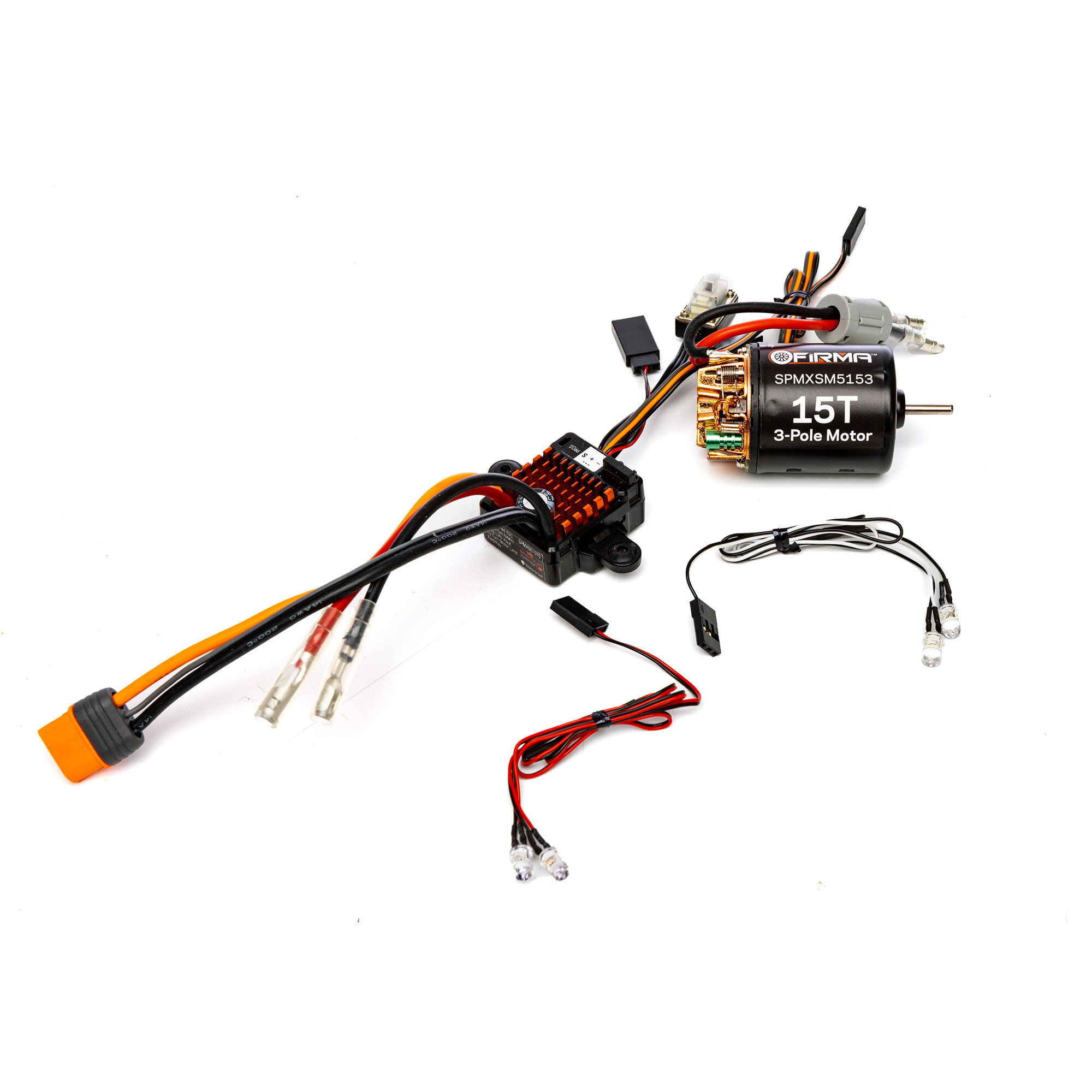 Spektrum Accessories Firma 70A Brushed Smart ESC, 2S-3S: IC3 / 15T Brushed Motor Combo