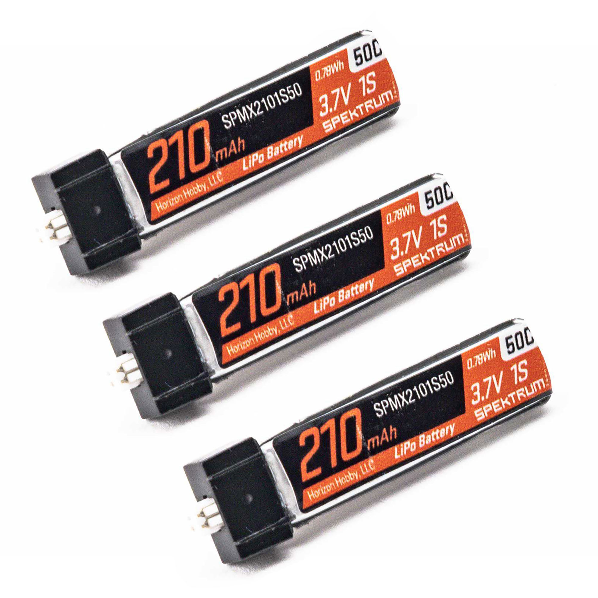 Spektrum Accessories 3.7V 210mAh 1S 50C LiPo Battery: JST PH 1.25 (Ultra Micro) Connector (3PCs)