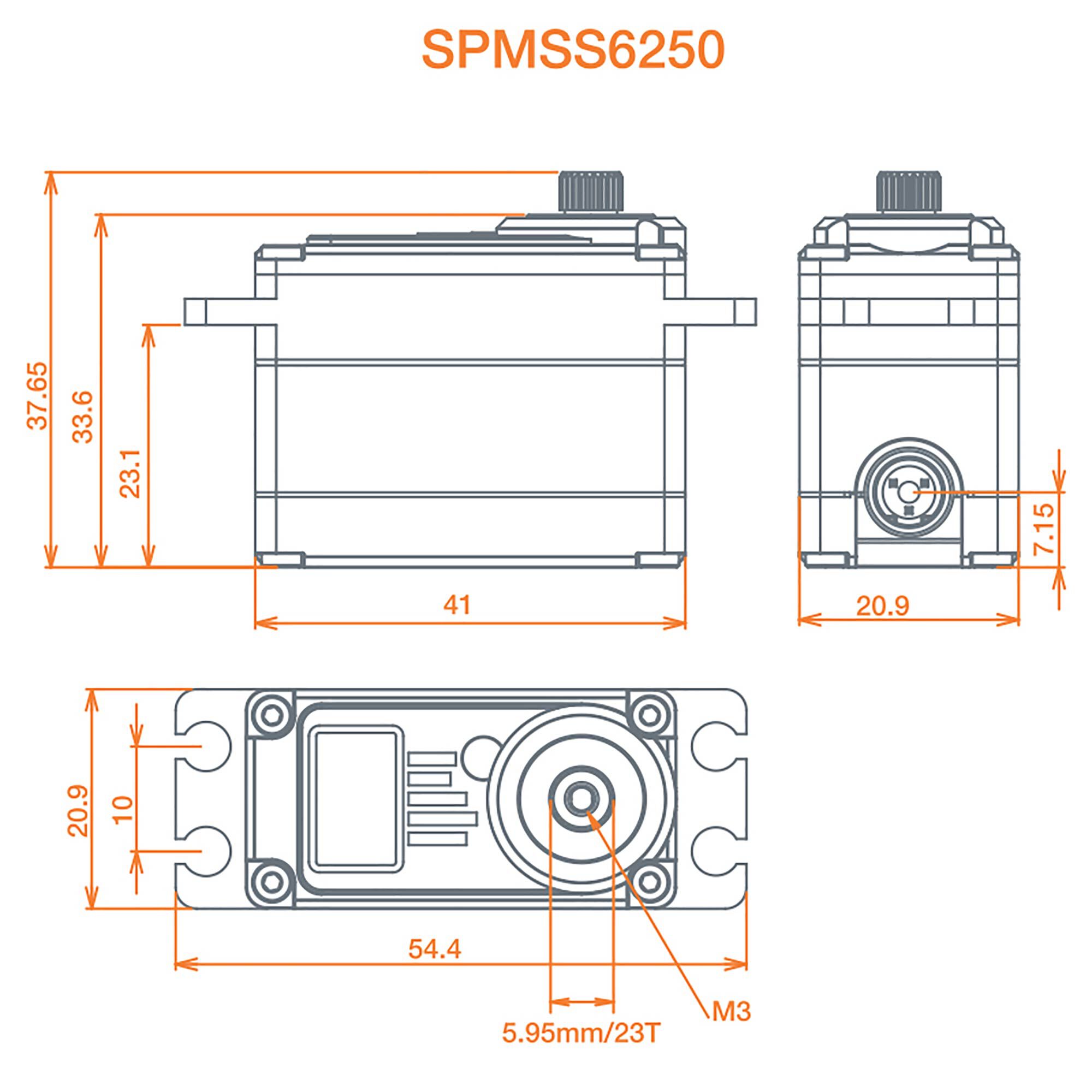 Spektrum S6250 Standard Digital HV High Torque Metal Gear Waterproof Surface Servo