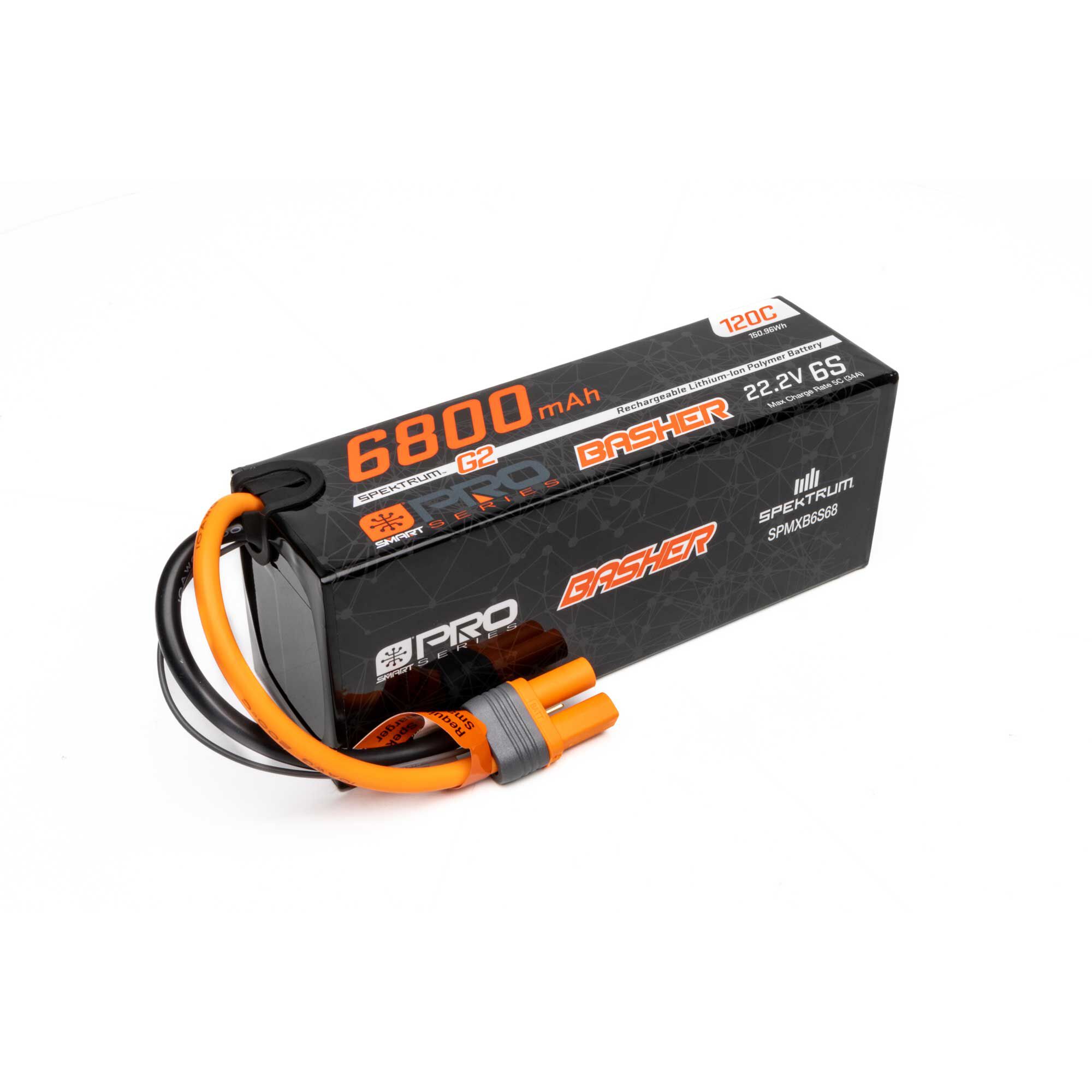 Spektrum Accessories 22.2V 6800mAh 6S 120C Smart G2 Pro Basher LiPo Battery: IC5