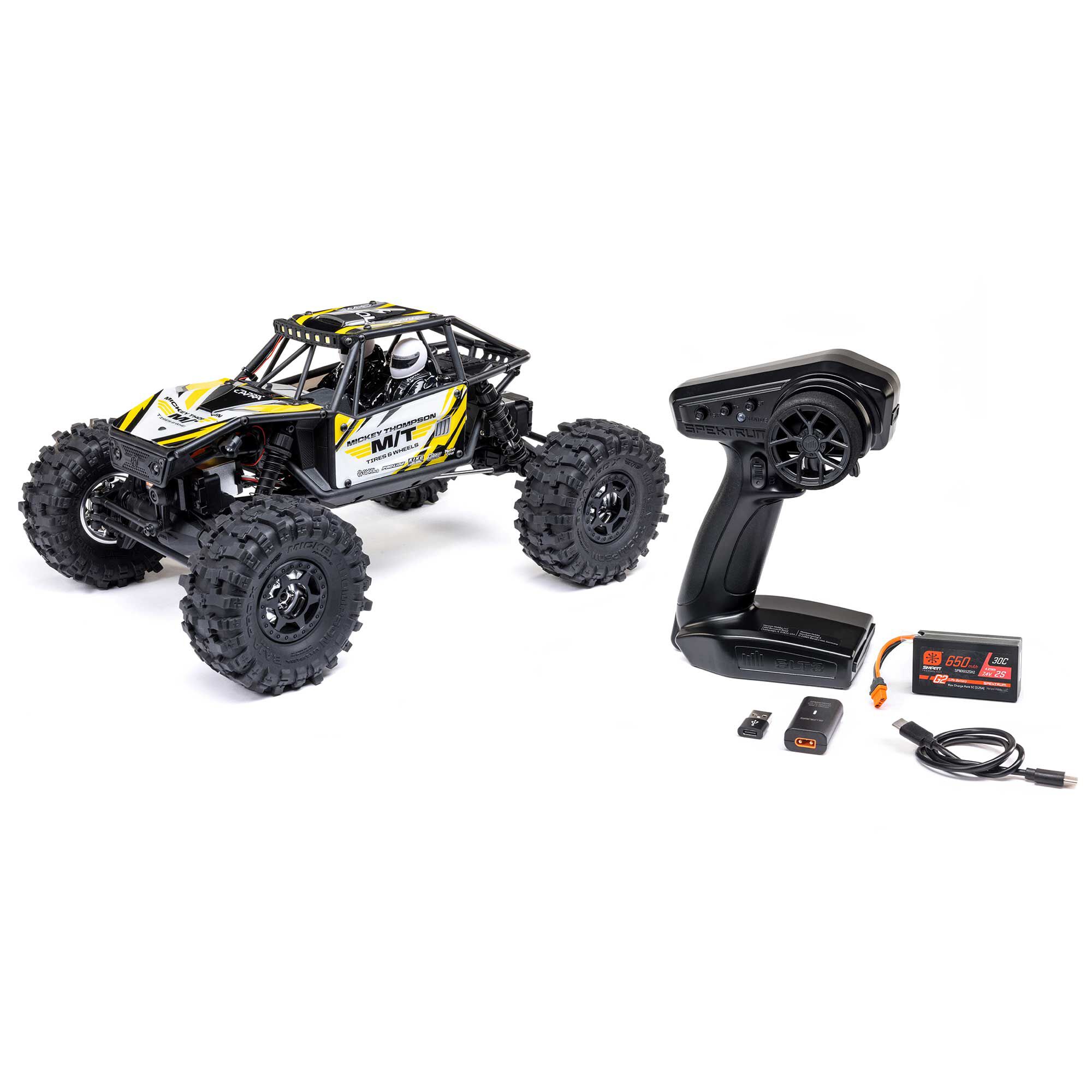 Axial 1/18 UTB18 Capra 4WS 4X4 RTR Brushed Rock Crawler (Battery & Charger Included), Yellow