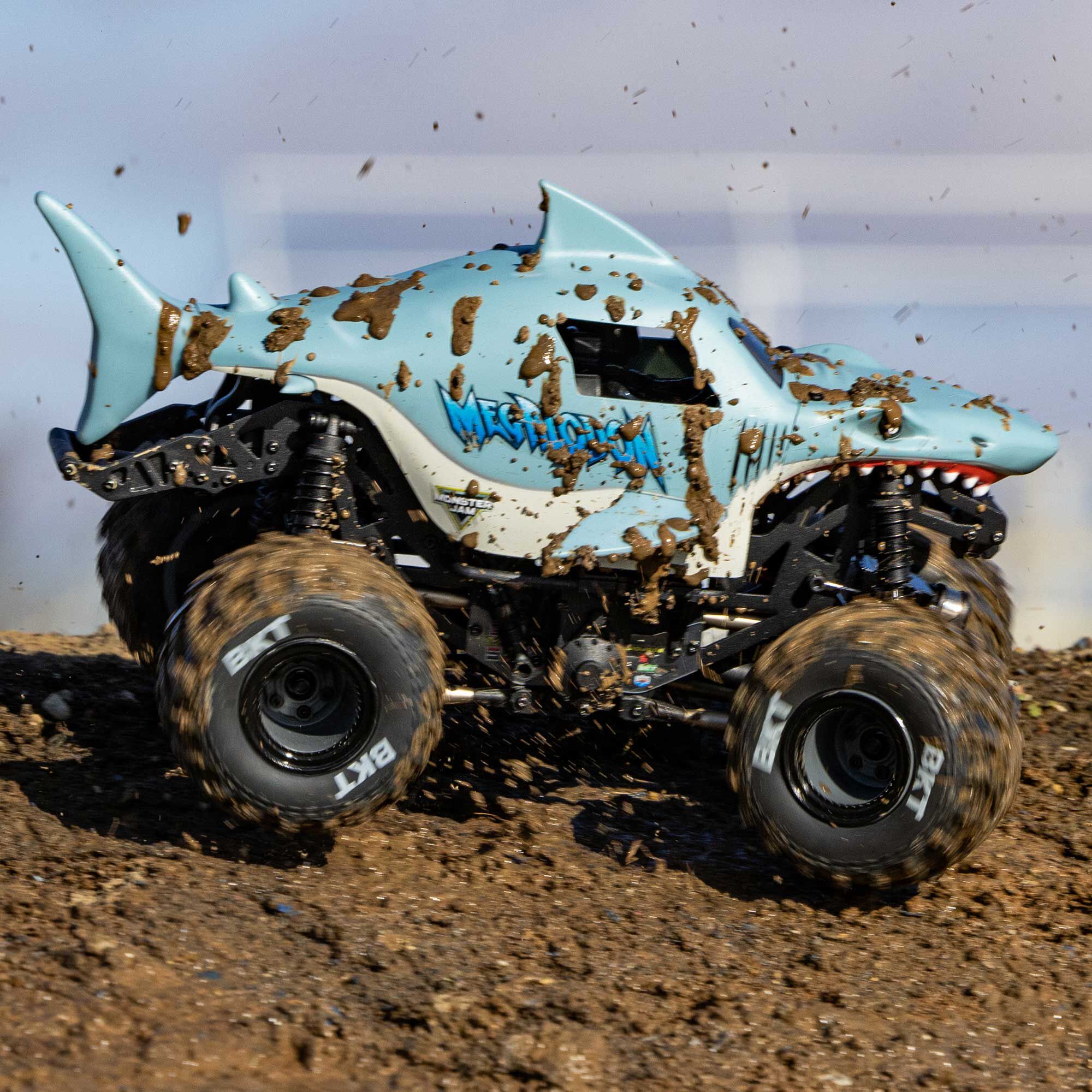 Losi 1/18 Mini LMT Megalodon 2S 4X4 RTR Brushed Monster Truck (Battery & Charger Included), Blue