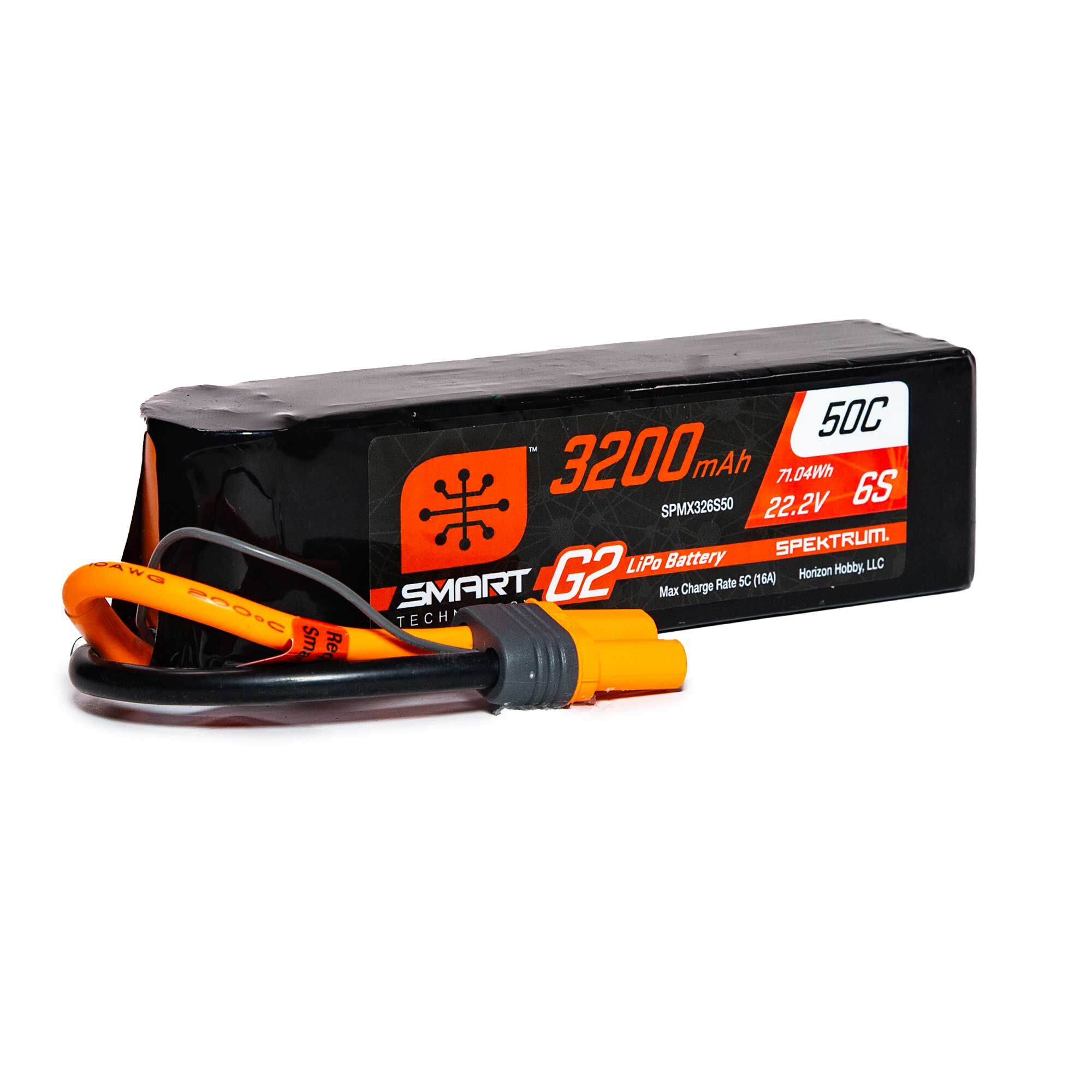 Spektrum Accessories 22.2V 3200mAh 6S 50C Smart G2 LiPo Battery: IC5