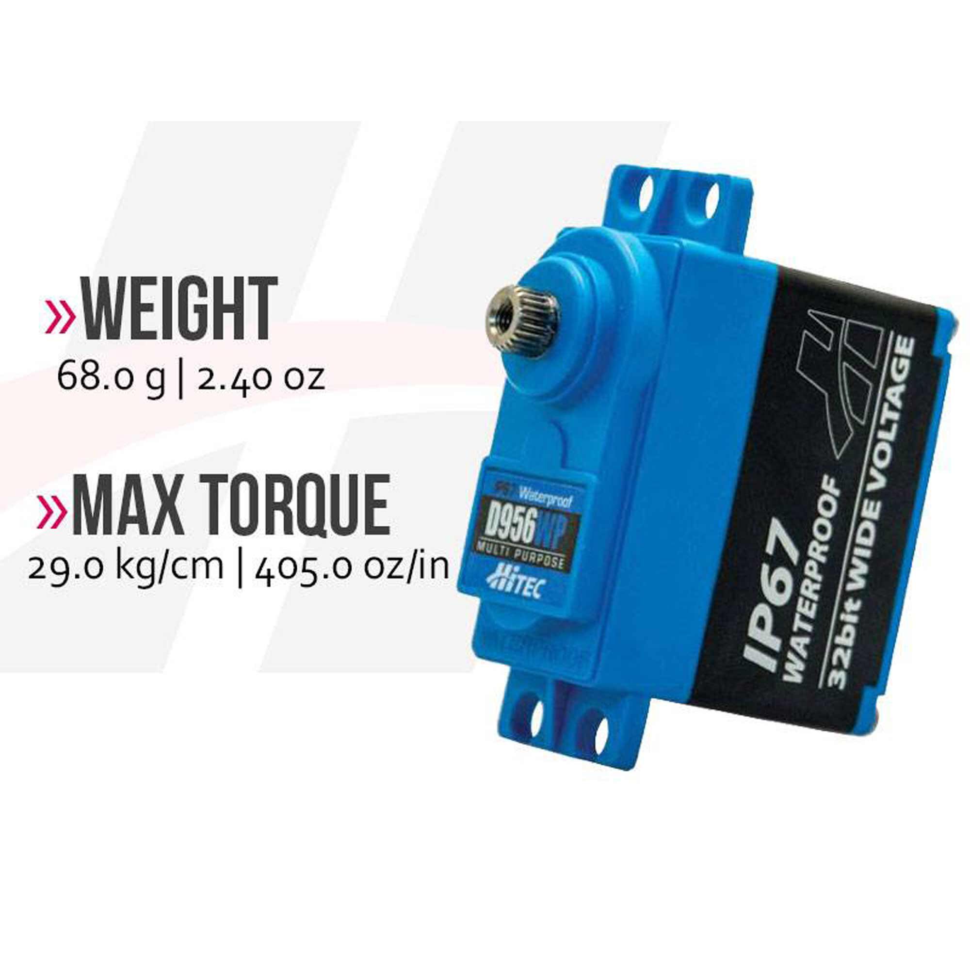Hitec RCD Inc. D956WP Standard Digital High Torque Waterproof Steel Gear Servo