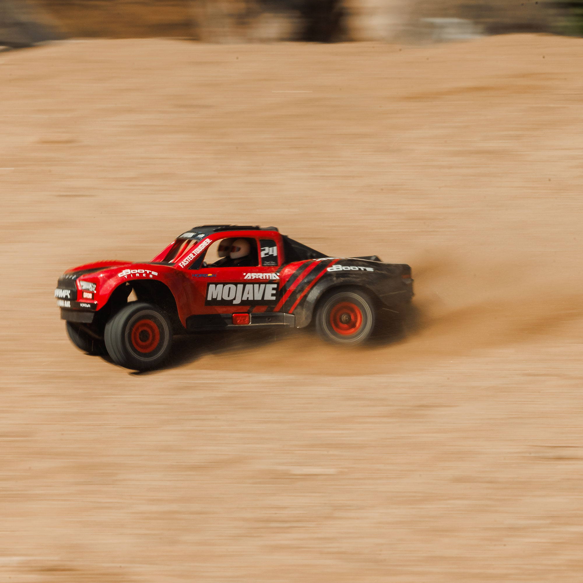 ARRMA 1/16 MOJAVE GROM 4X4 RTR Brushed Desert Truck (Battery & Charger Included), Red/Black