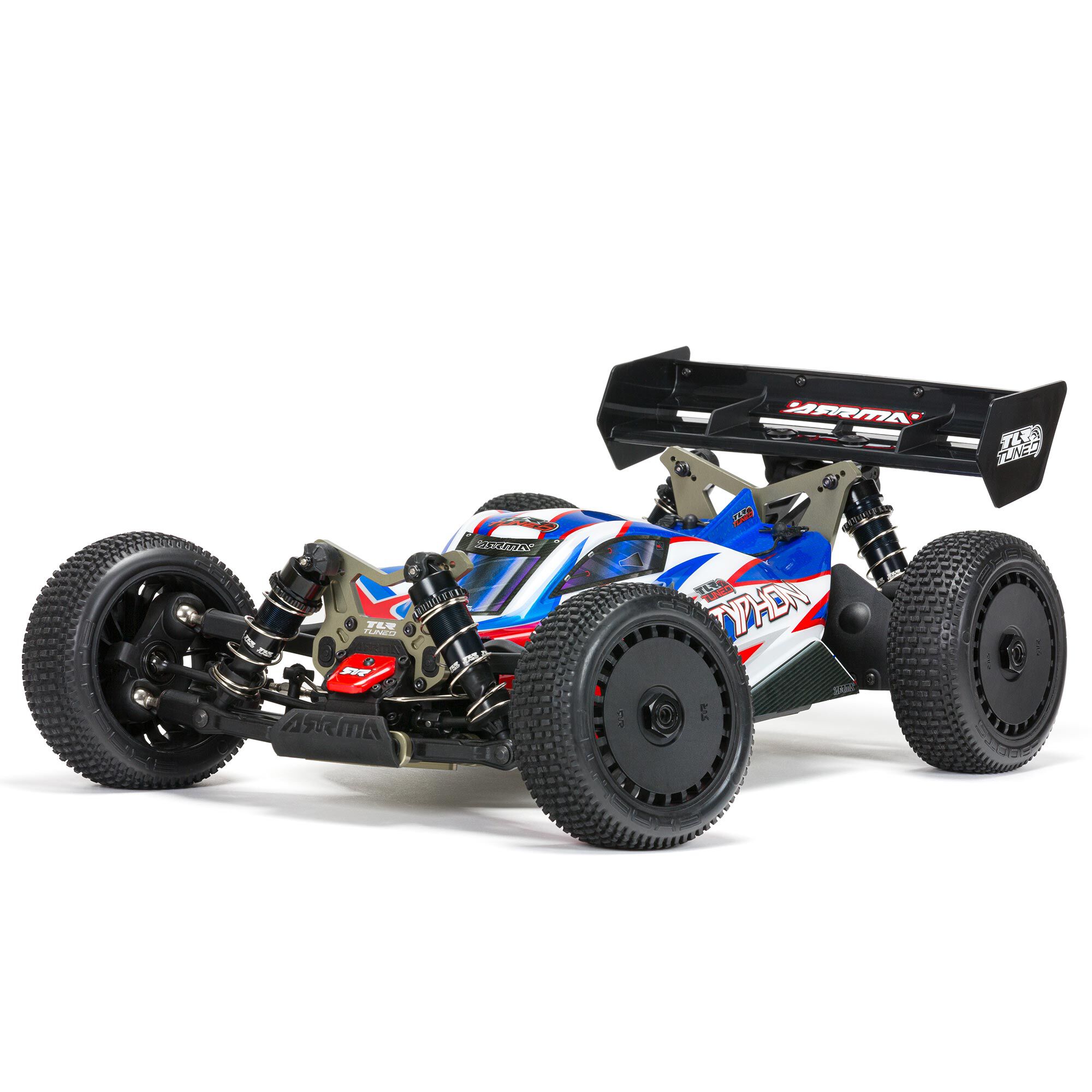 ARRMA 1/8 TYPHON 6S TLR Tuned 4X4 RTR Brushless Buggy, Red/Blue