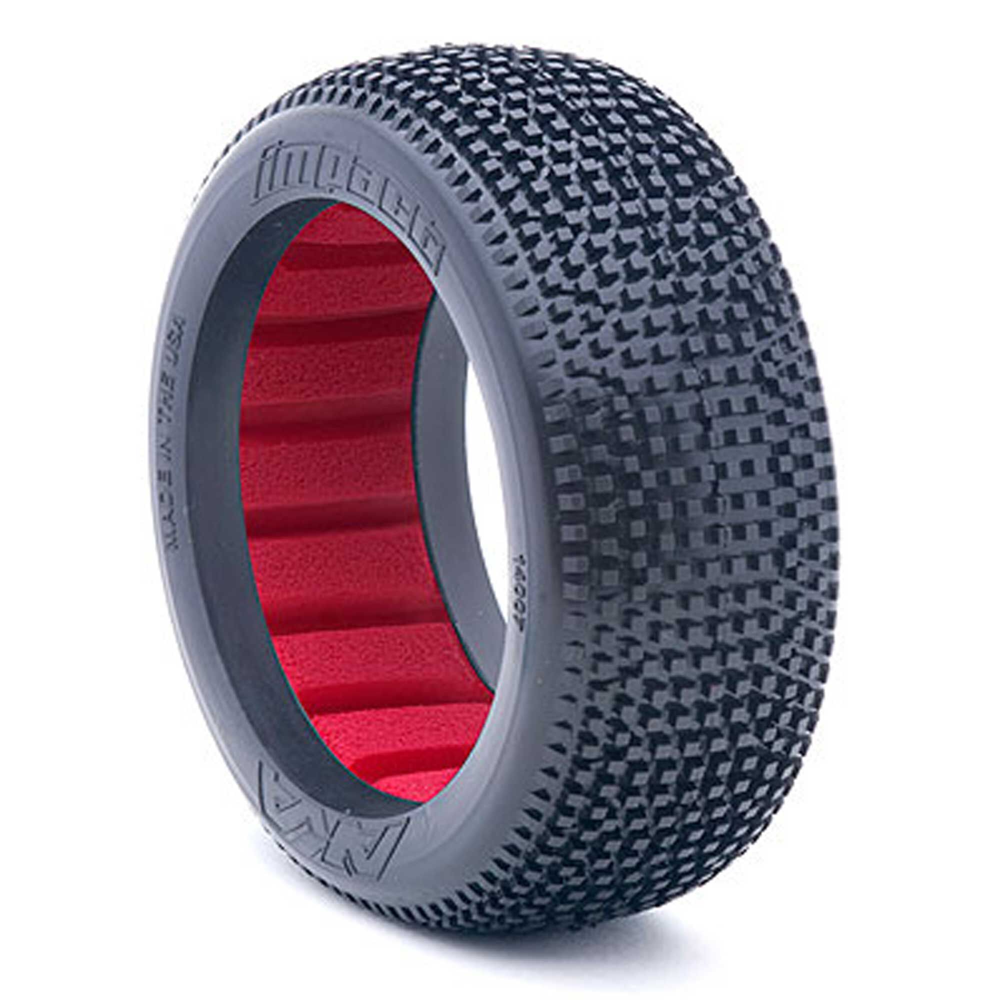 AKA PRODUCTS, INC. 1/8 Impact Super Soft Long Wear Tires, Red Inserts (2): Buggy