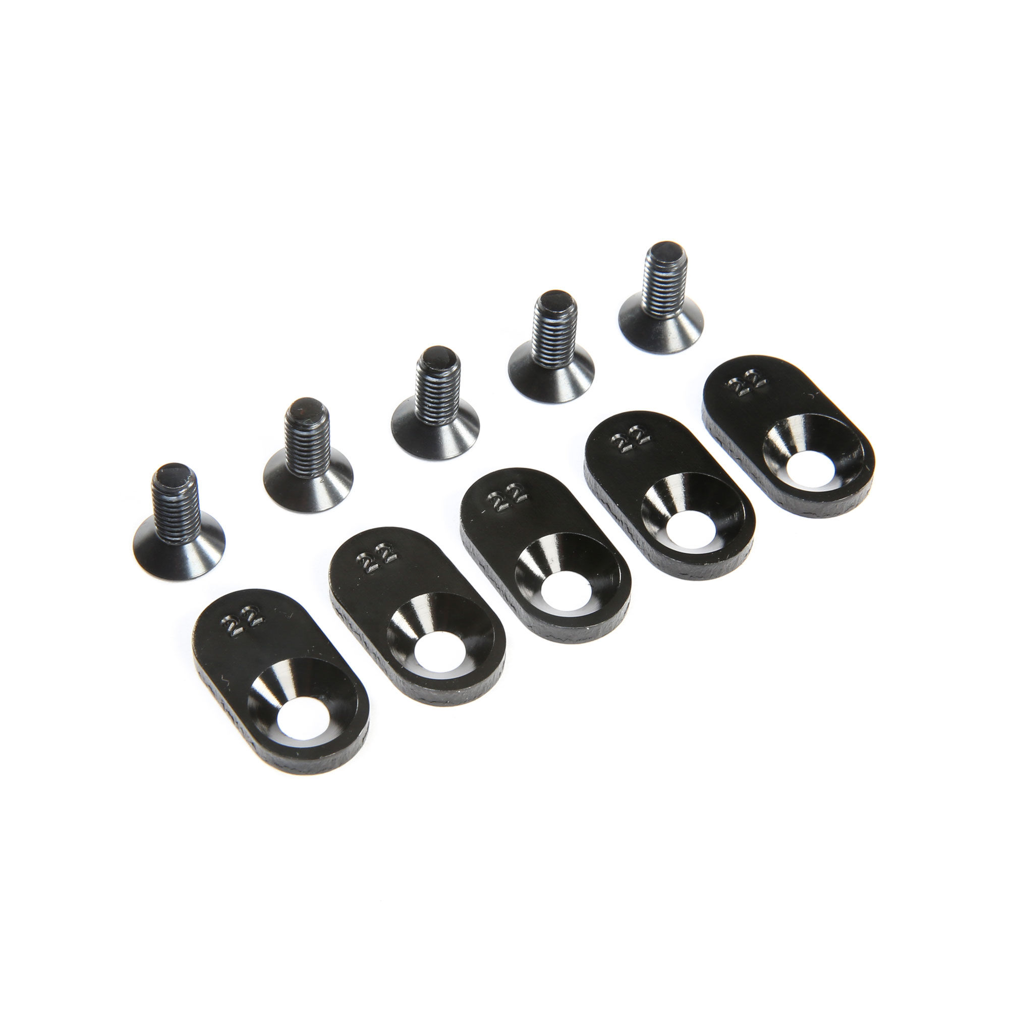 Losi Engine Mount Insert and Screws 22T, Black (5): 5ive-T 2.0 (fits 62T spur)