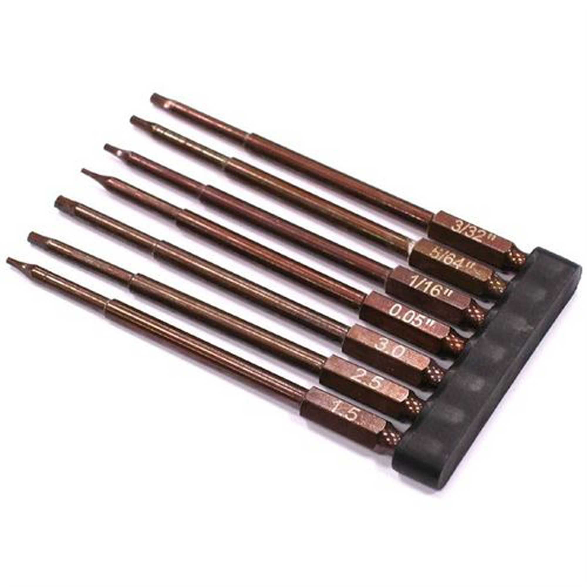 Integy Hex Tips with 1/4" Adapter (.05, 1.5, 1/16, 5/64, 2.5, 3/32, 3.0)