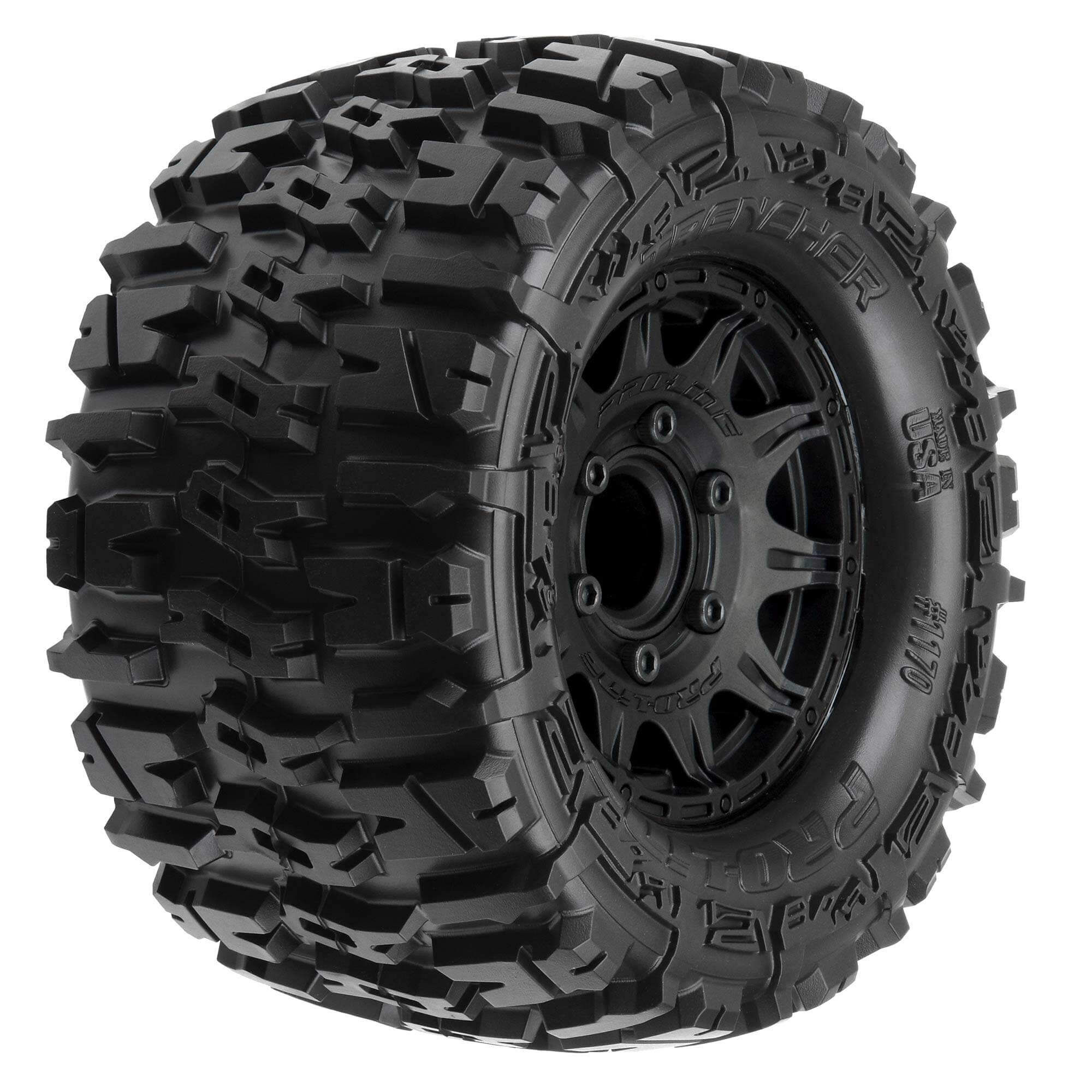 Pro-Line Racing 1/10 Trencher F/R 2.8" MT Tires Mounted 12mm/14mm Black Raid (2)