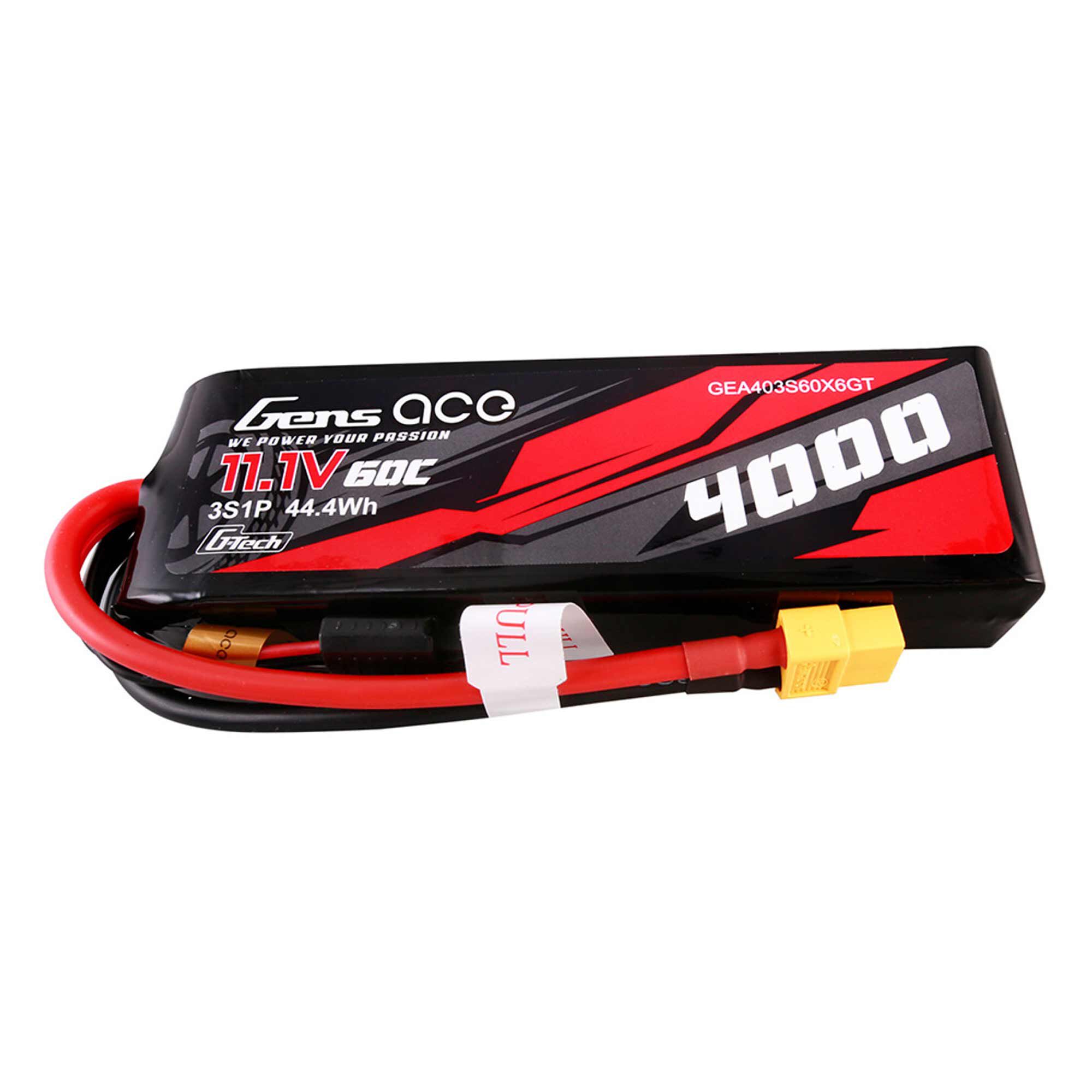 Gens ace 11.1V 4000mAh 3S 60C G-Tech Smart LiPo Battery: XT60