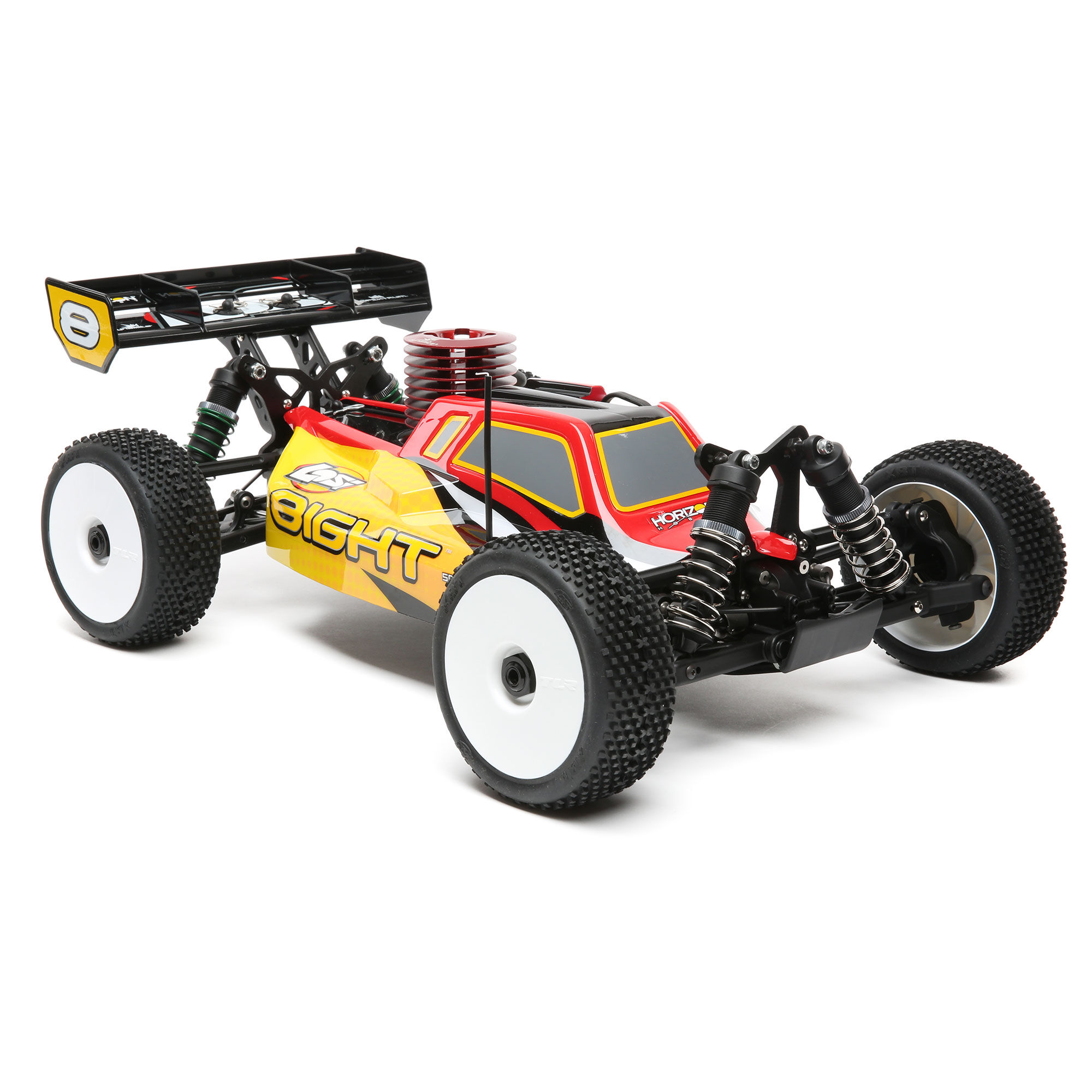 Losi 1/8 8IGHT 4WD Buggy Nitro RTR, Red/Yellow