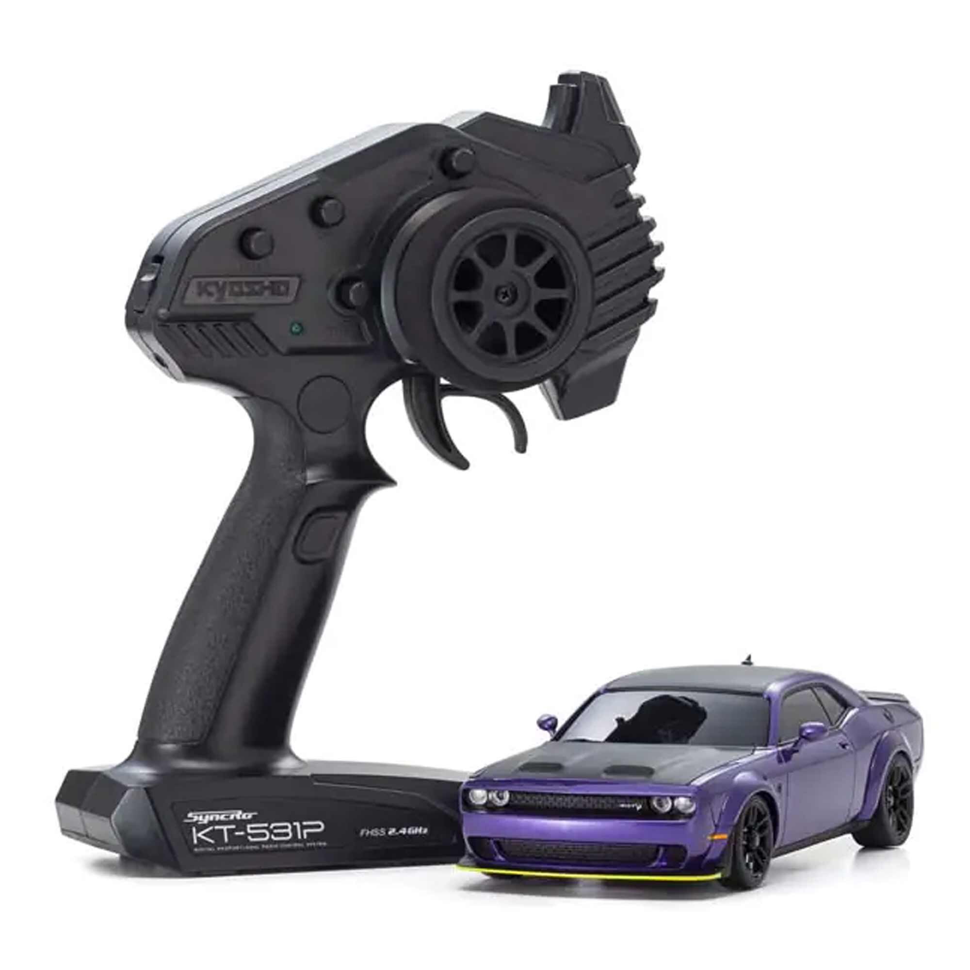 Kyosho 1/28 Dodge Challenger Hellcat Redeye SRT AWD MINI-Z RTR, Plum Purple