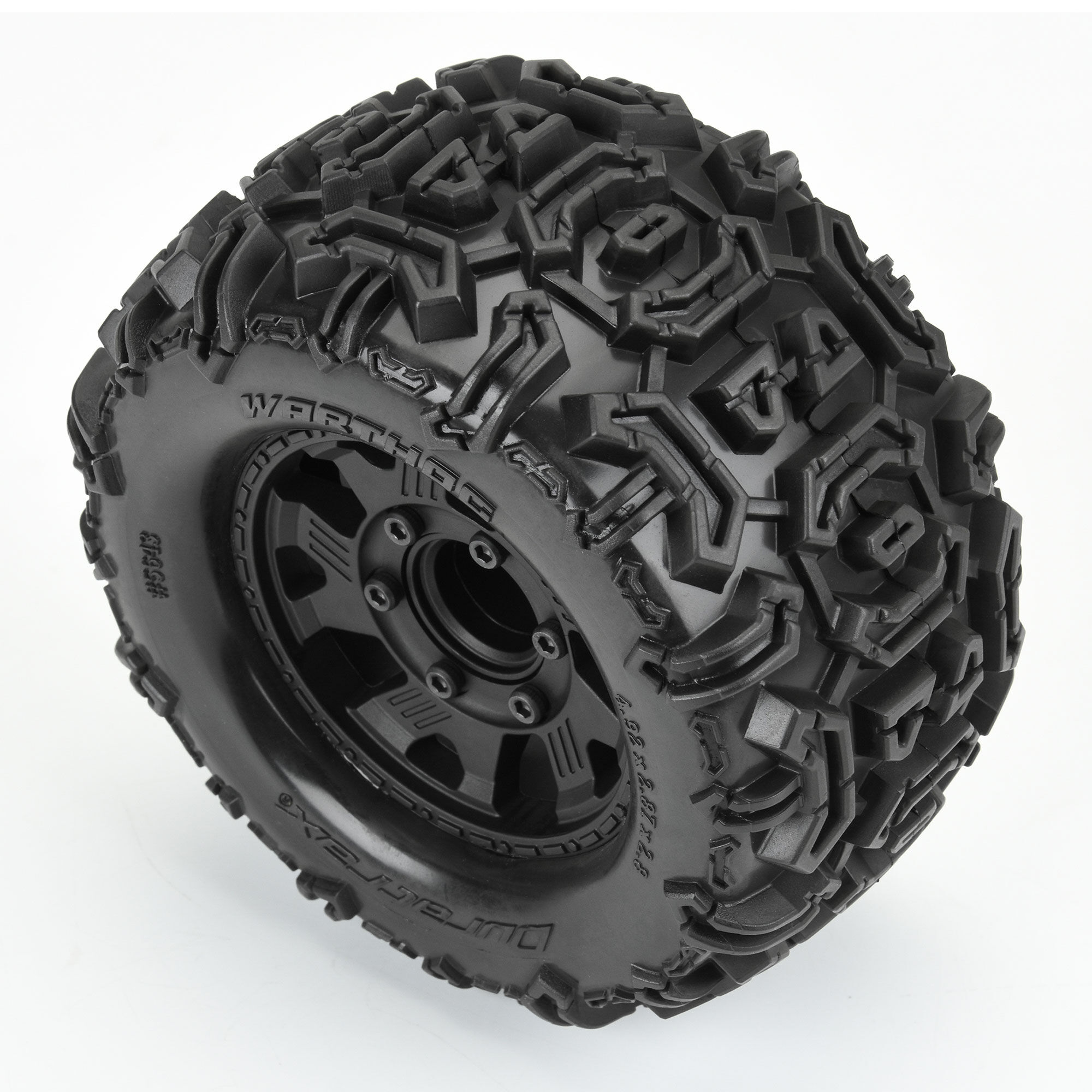Duratrax 1/10 Warthog F/R 2.8" Monster Truck Tires MTD 12mm Black Ripper (2)