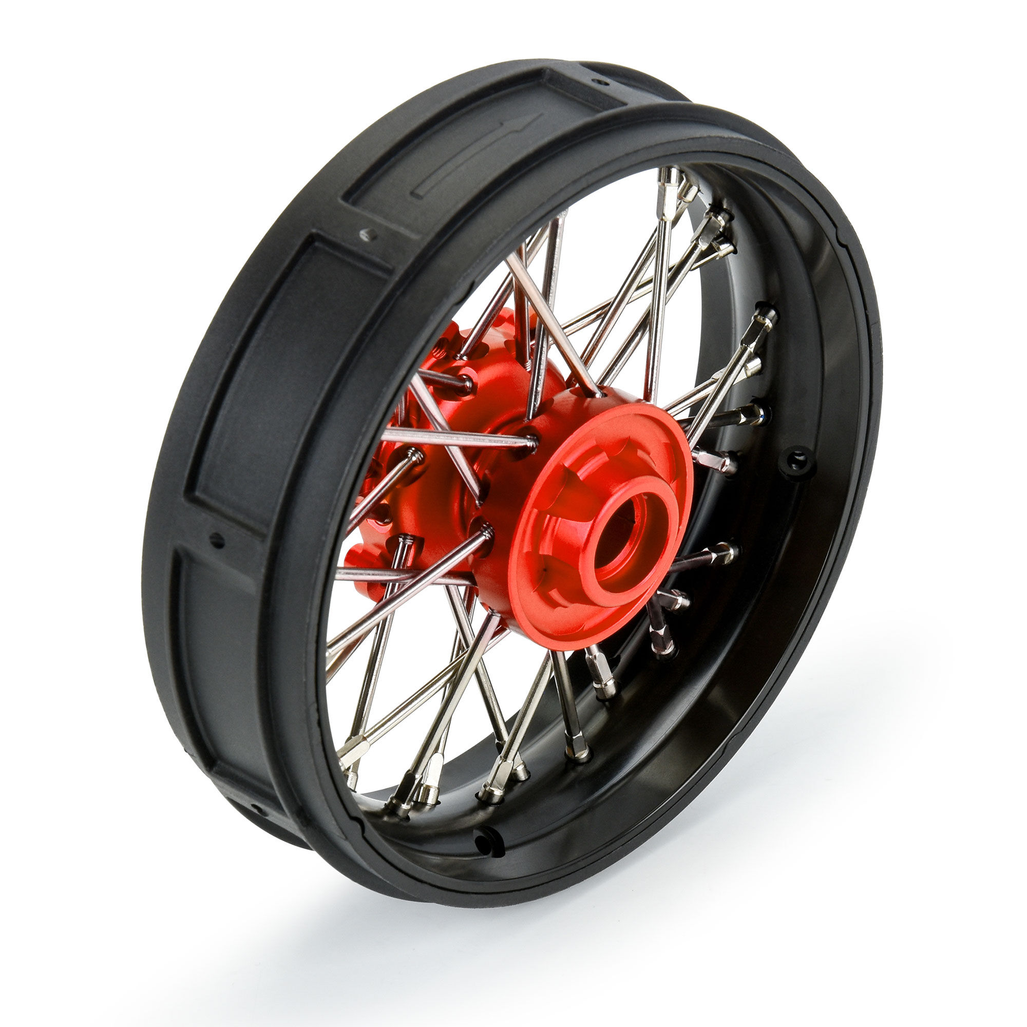 Pro-Line Racing 1/4 Pro-Spec Aluminum V2 Bead Front Wheel Black/Red (1): Promoto-SM