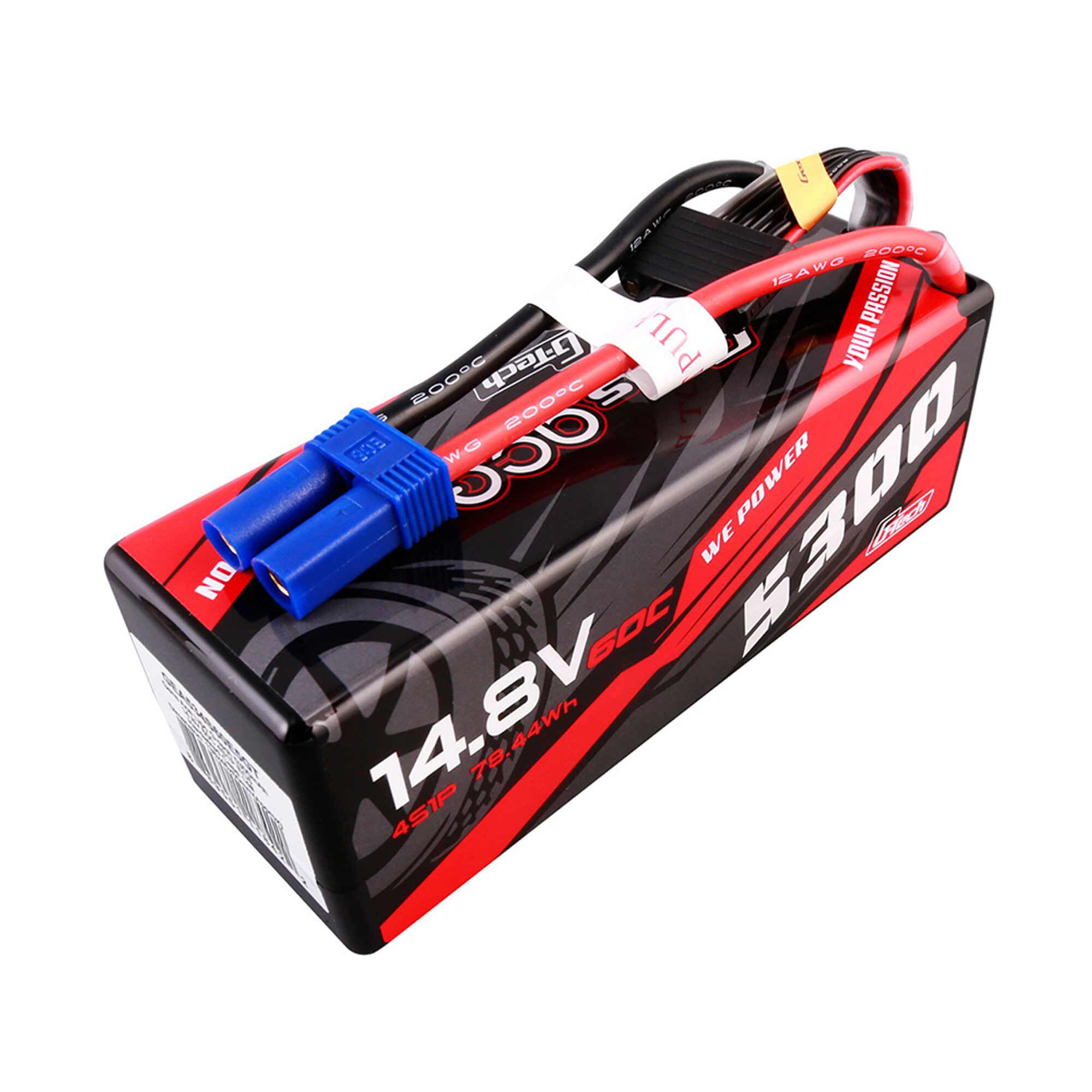 Gens ace 14.8V 5300mAh 4S 60C G-Tech Smart Hardcase LiPo Battery: EC5