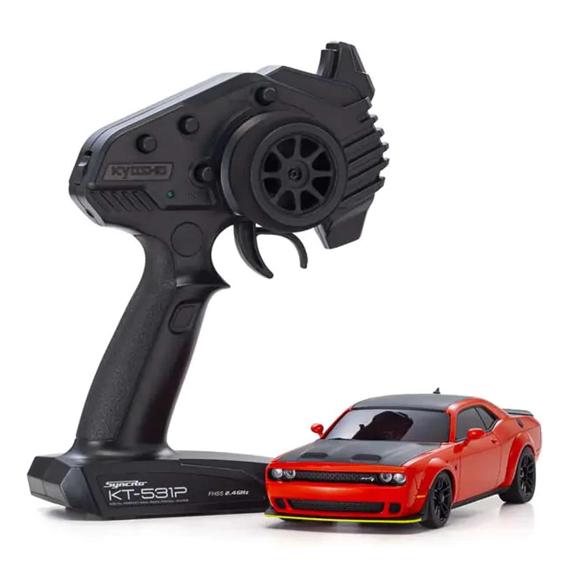 Kyosho 1/28 Dodge Challenger Hellcat Redeye SRT AWD MINI-Z RTR, Red