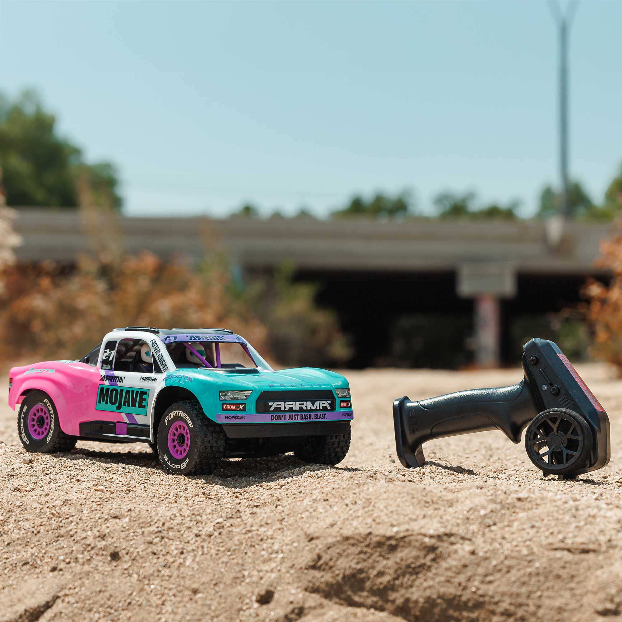 ARRMA 1/16 MOJAVE GROM 223S DSC 4X4 RTR Brushless Desert Truck, Teal (Battery & Charger Included)