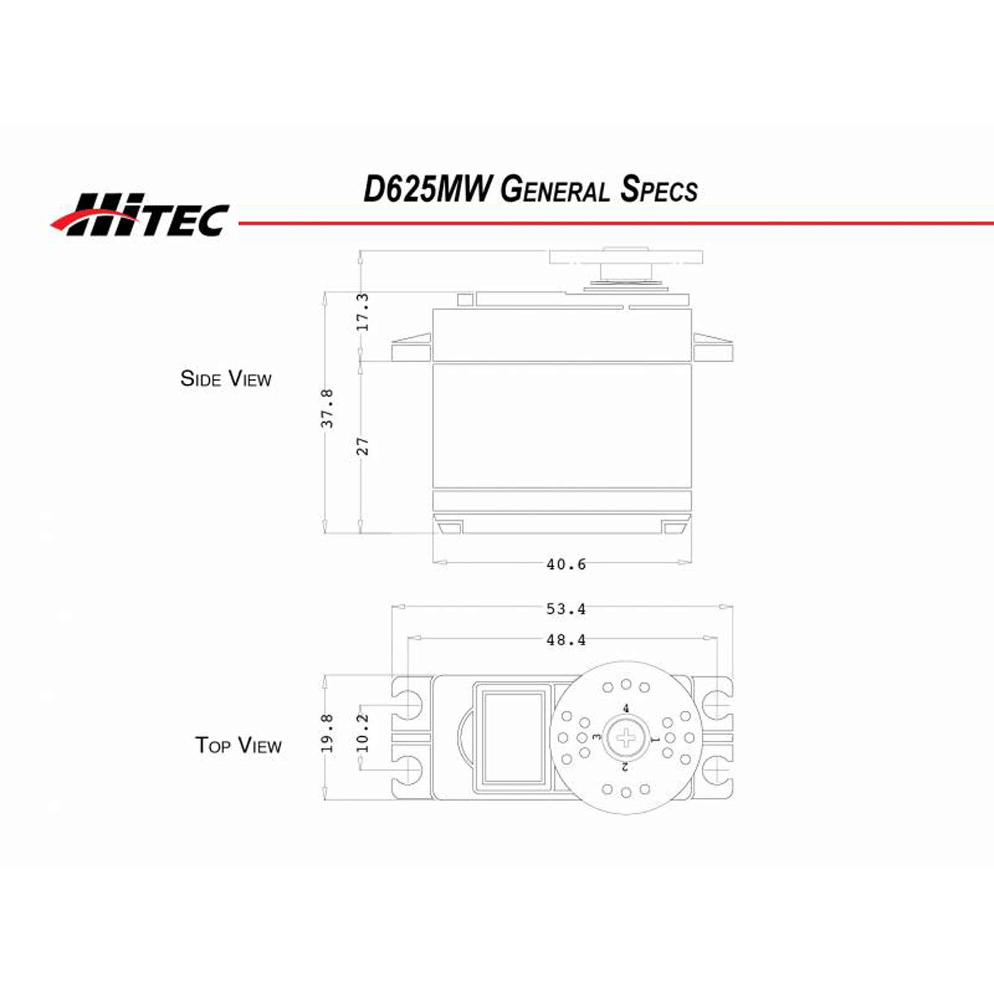 Hitec RCD Inc. D625MW Standard Digital High Speed Metal Gear Servo