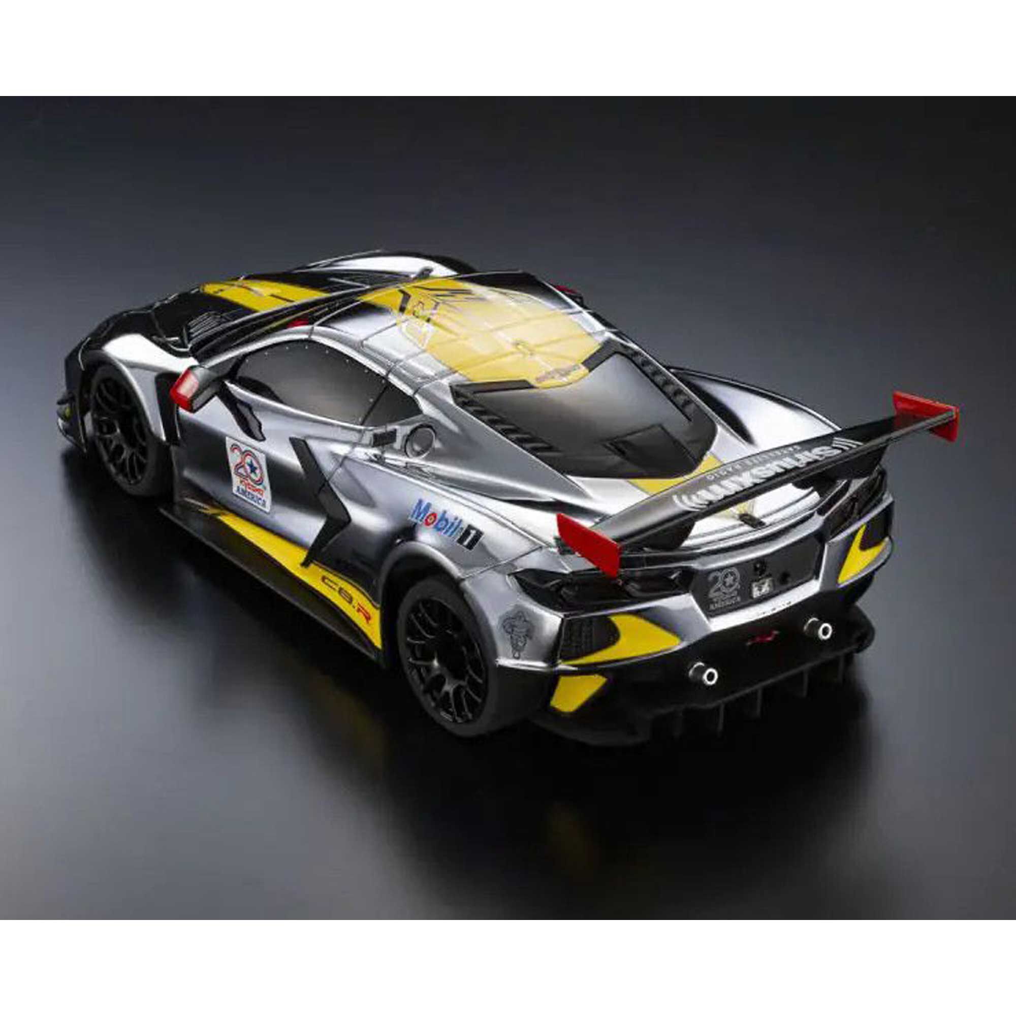 Kyosho 1/28 Chevrolet Corvette C8.R MR-04 MINI-Z RWD RTR, Chrome/ Yellow