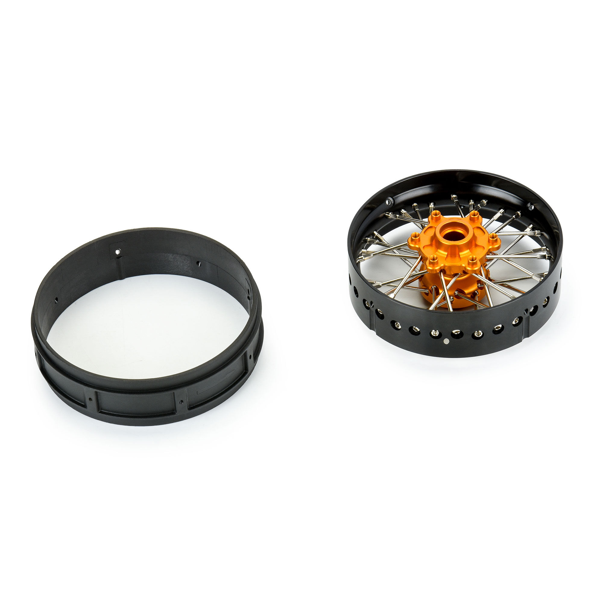 Pro-Line Racing 1/4 Pro-Spec Aluminum V2 Bead Front Wheel Black/Gold (1): Promoto-SM