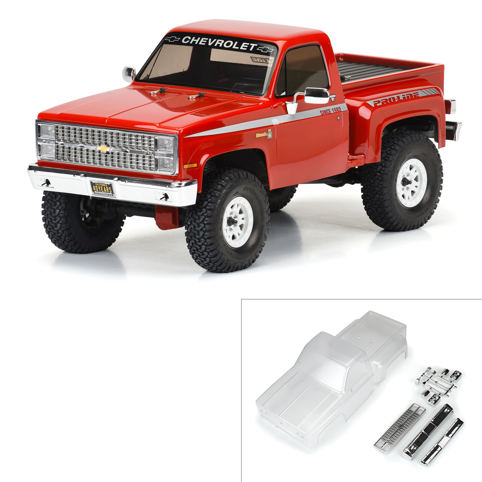 Pro-Line Racing 1982 Chevy K-10 Clear Body Set with Scale Molded Accessories