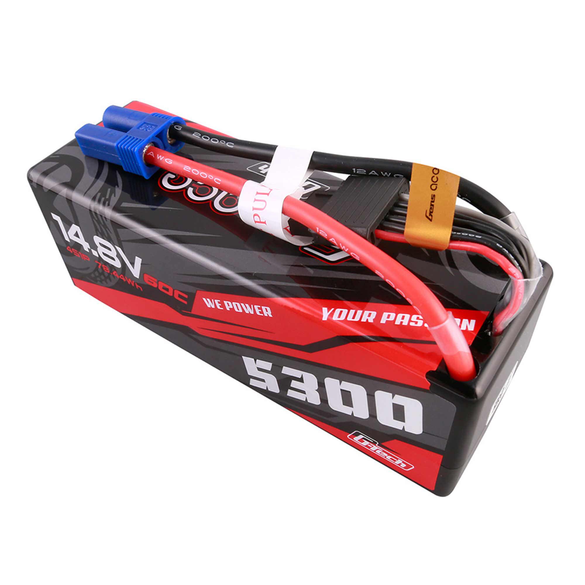Gens ace 14.8V 5300mAh 4S 60C G-Tech Smart Hardcase LiPo Battery: EC5
