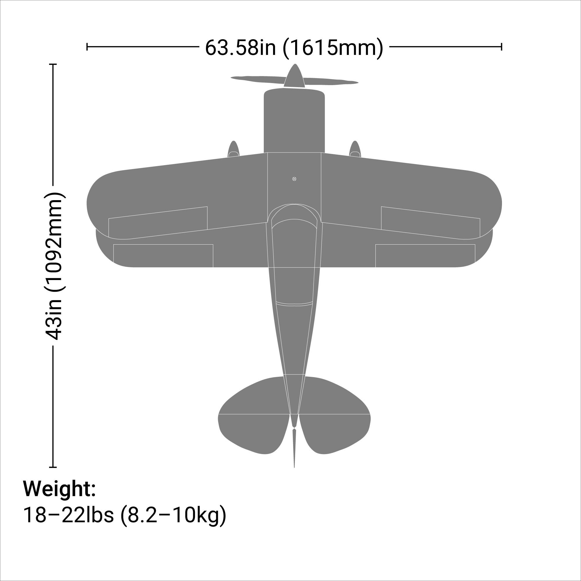 Hangar 9 Pitts S-2B 50-60cc, 71.6"