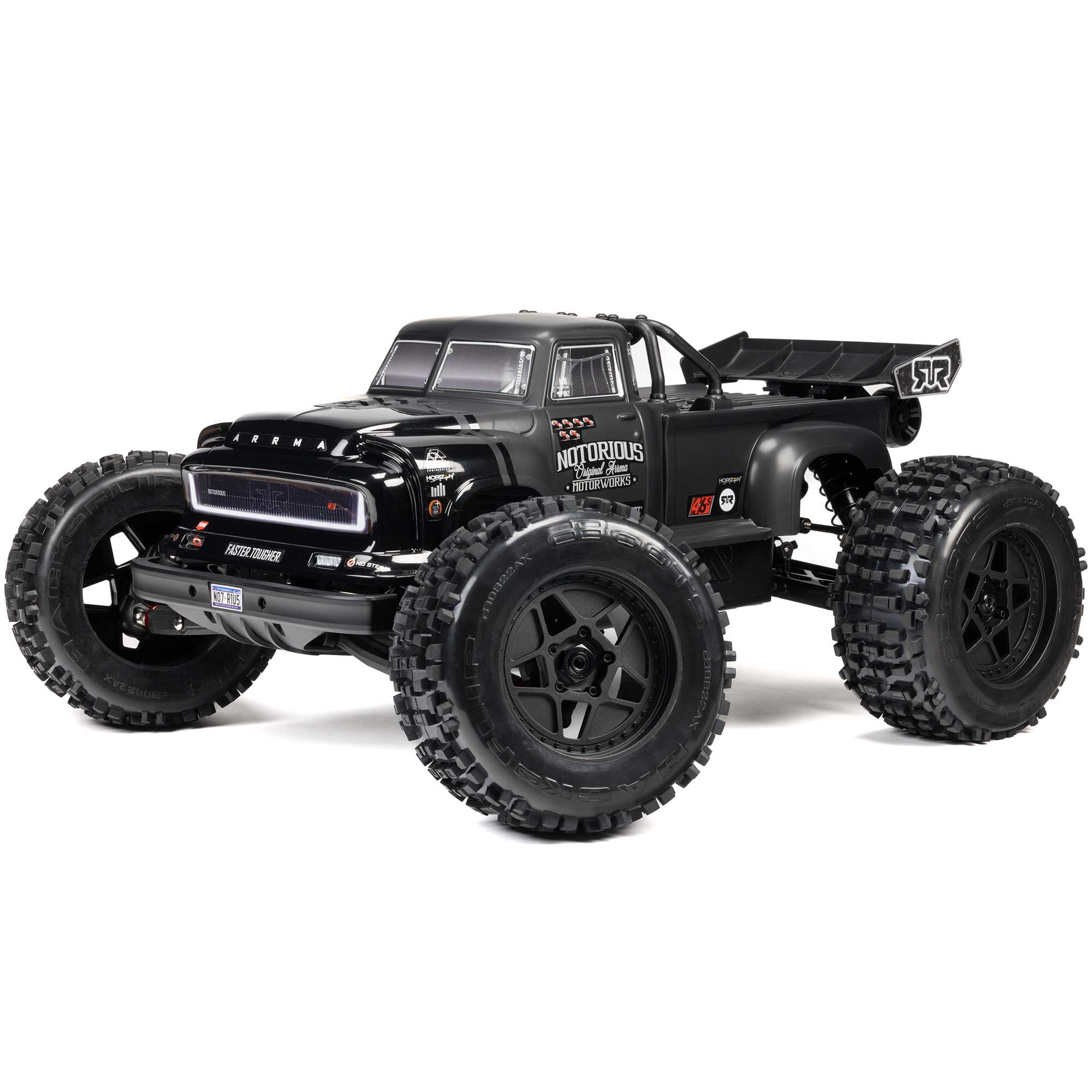 ARRMA 1/8 NOTORIOUS 6S 4X4 RTR Brushless Stunt Truck, Black