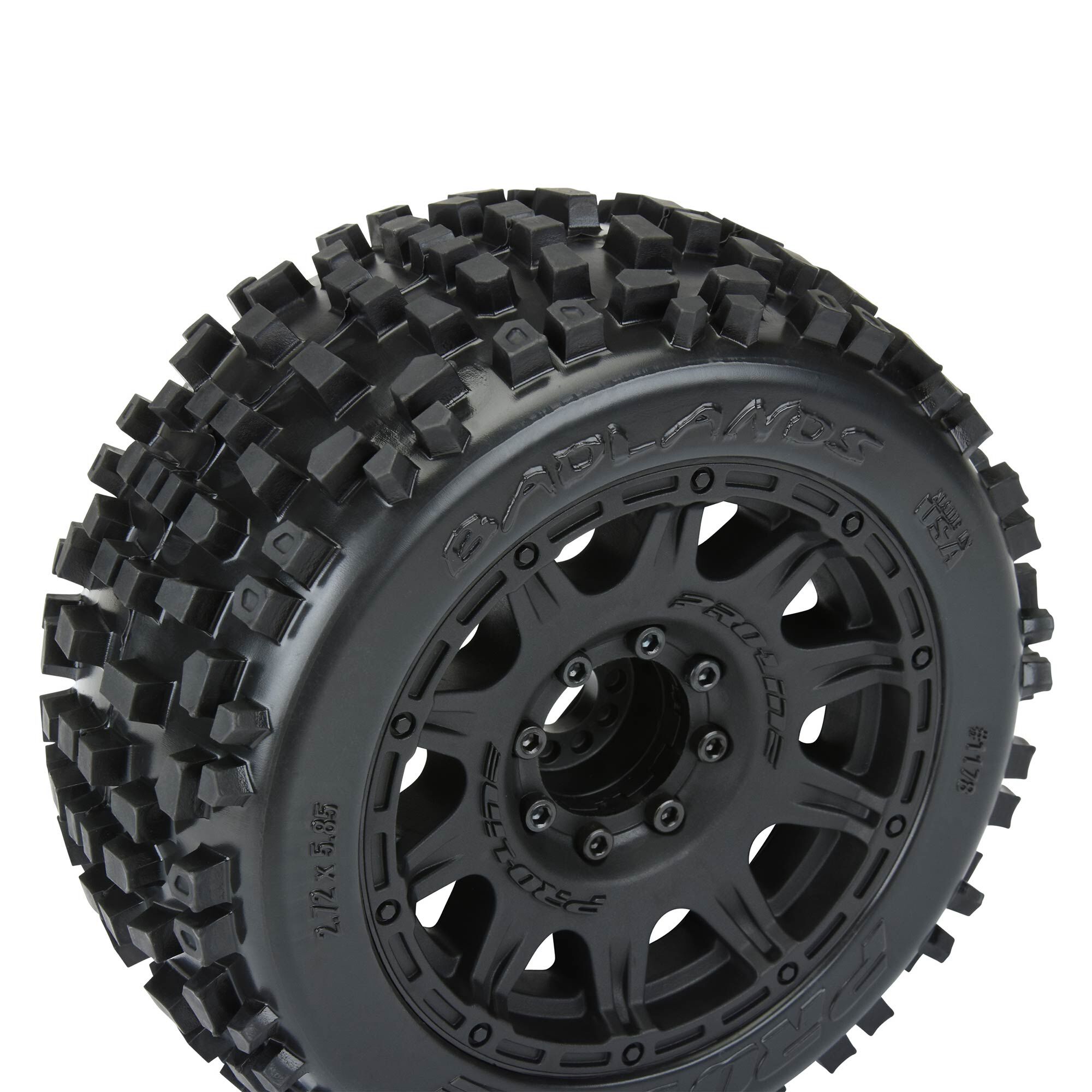 Pro-Line Racing 1/8 Badlands F/R 3.8" MT Tires Mounted 17mm Black Raid (2)
