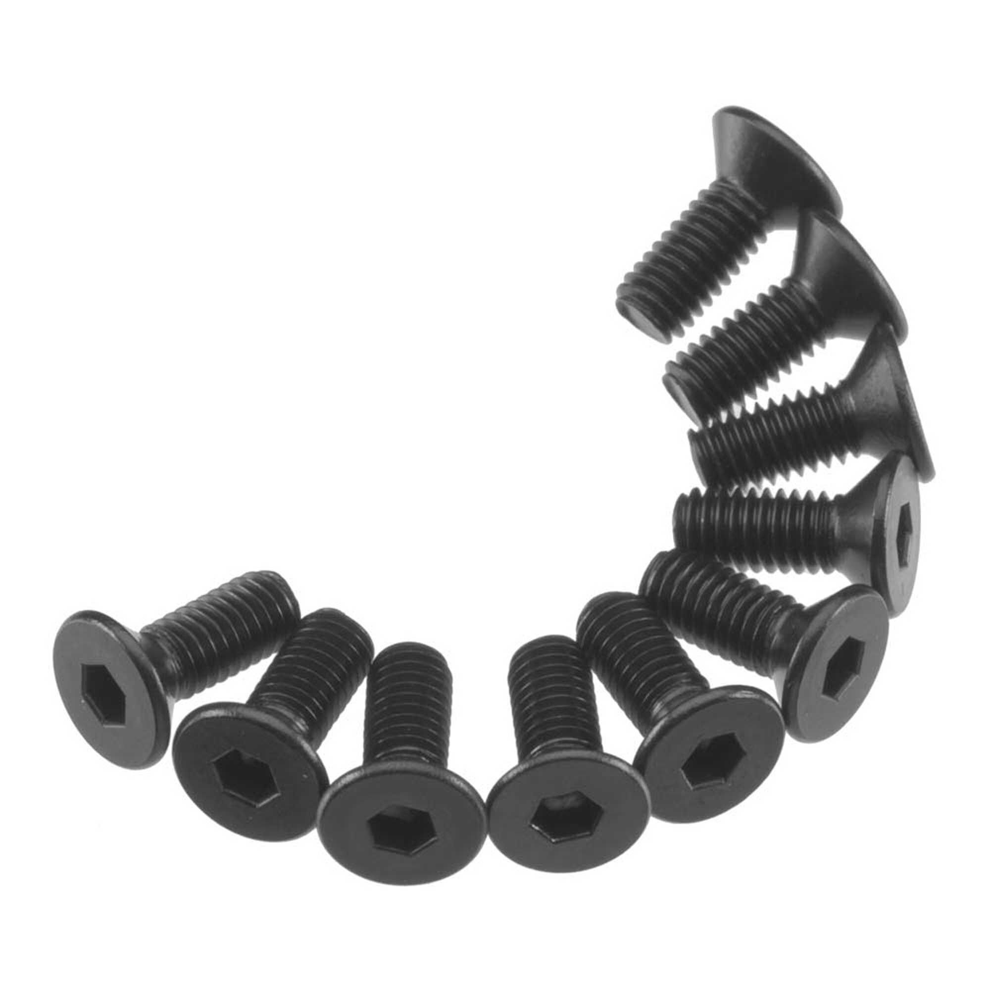 Axial Hex Flat Head M3x8mm, Black (10)