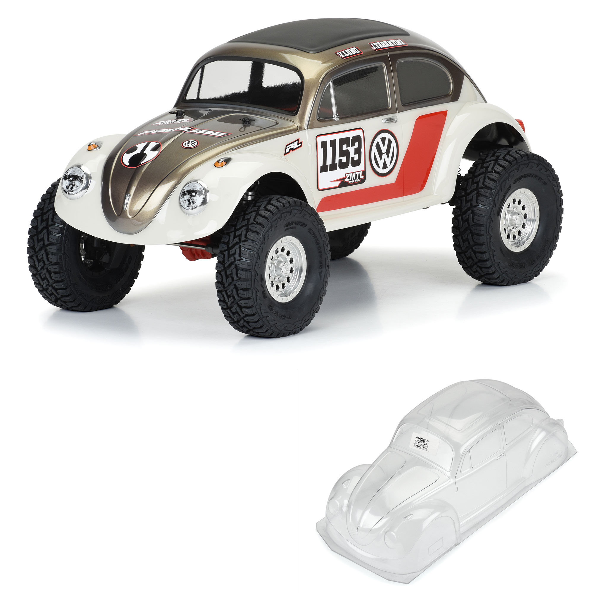 Pro-Line Racing 1/10 Volkswagen Beetle Clear Body 12.3" (313mm) Wheelbase Crawlers