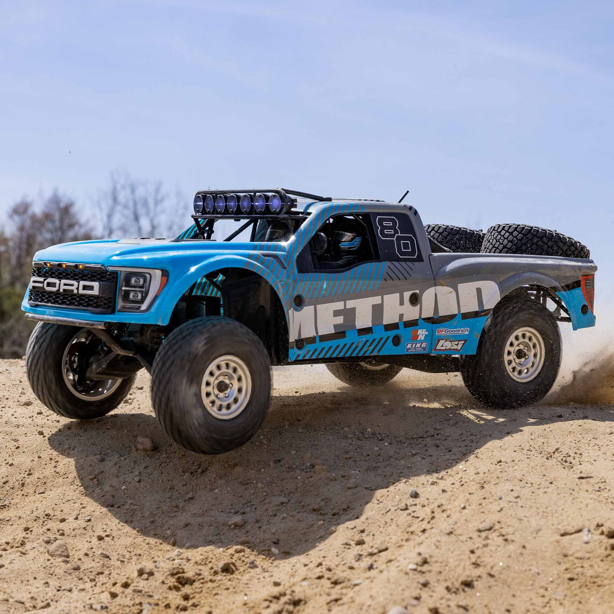 Losi 1/10 Baja Rey 2.0 Ford Raptor Method 3S 4X4 RTR Brushless, Blue