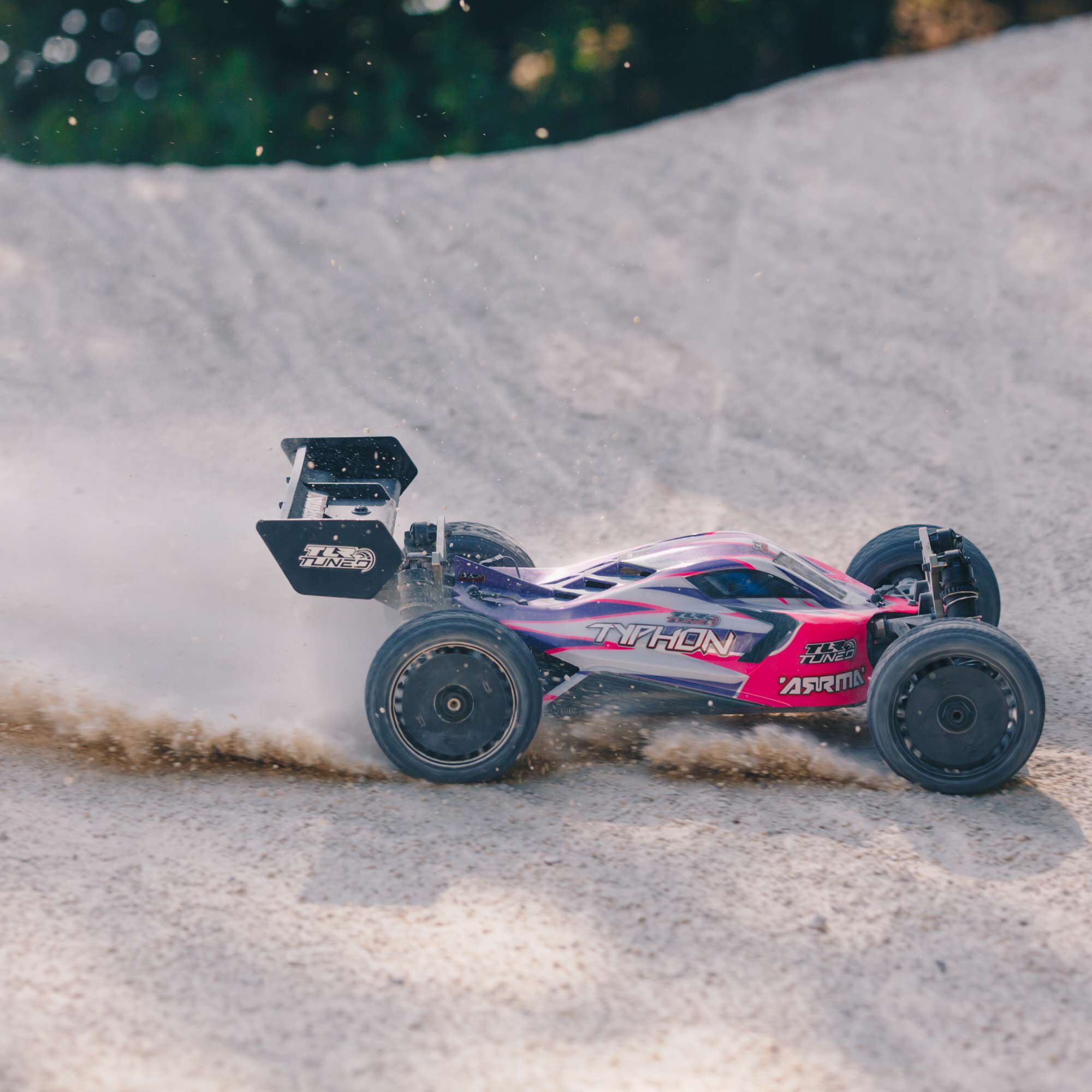 ARRMA 1/8 TYPHON 6S TLR Tuned 4X4 Roller Brushless Buggy, Pink/Purple