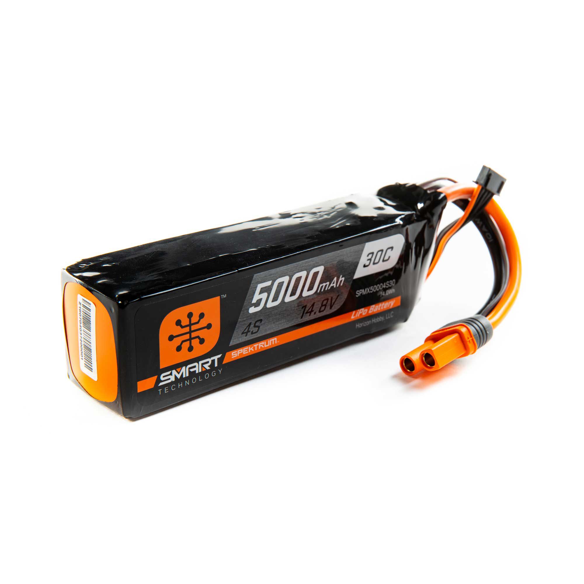Spektrum Accessories 14.8V 5000mAh 4S 30C Smart LiPo Battery: IC5