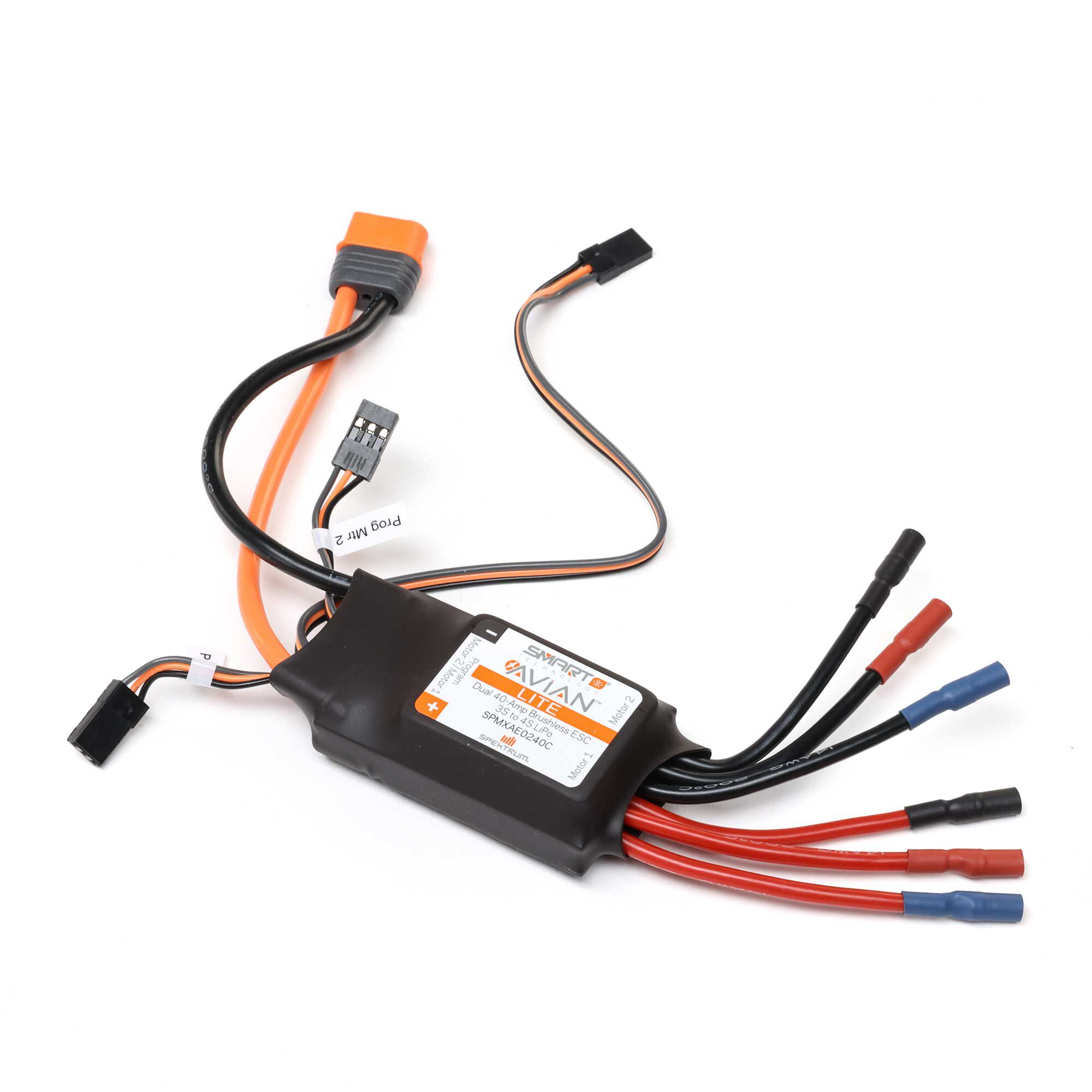 Spektrum Accessories Avian 40-Amp Dual Smart Lite ESC, 3S-4S (Version C): IC3