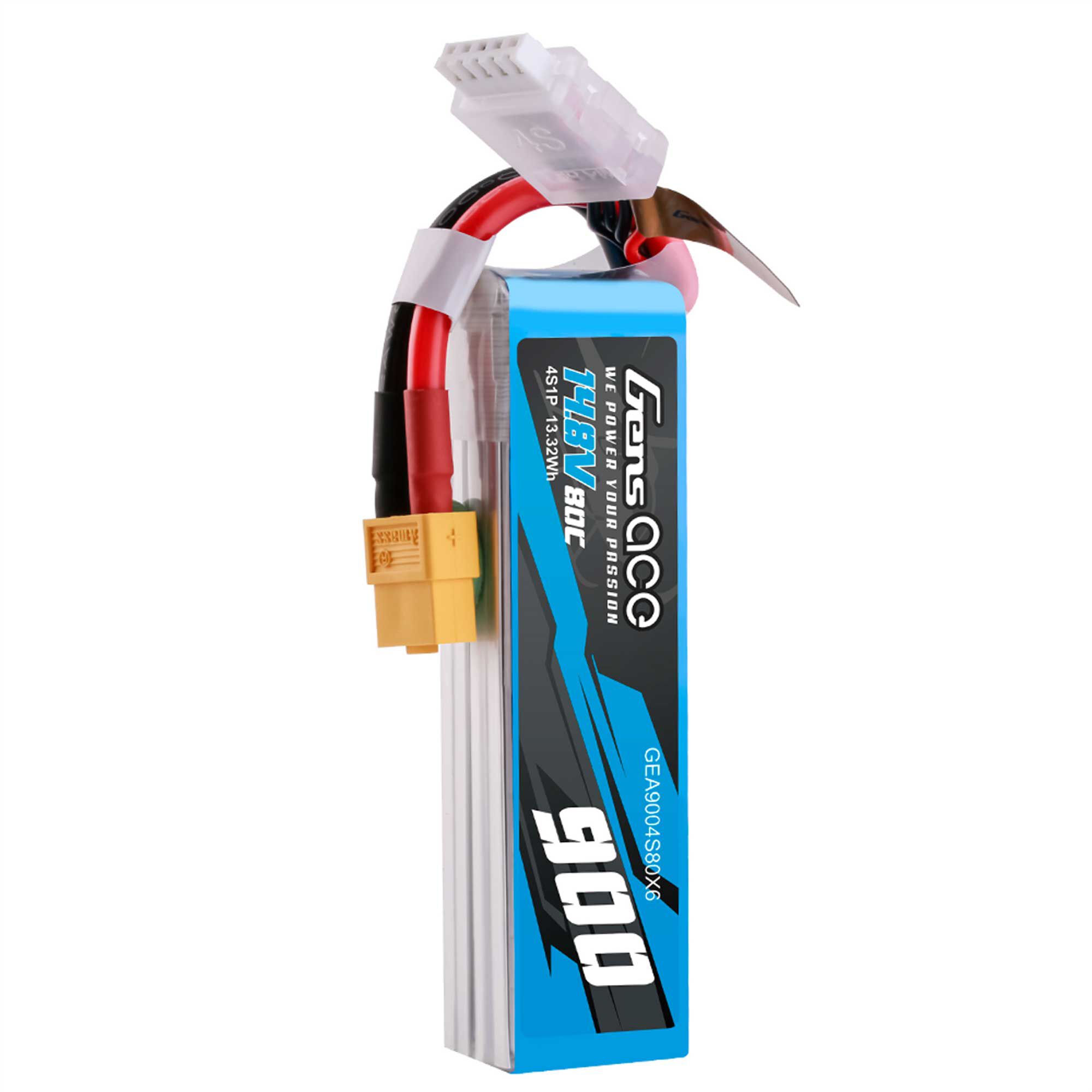 Gens ace 14.8V 900mAh 4S 80C G-Tech LiPo Battery: XT60