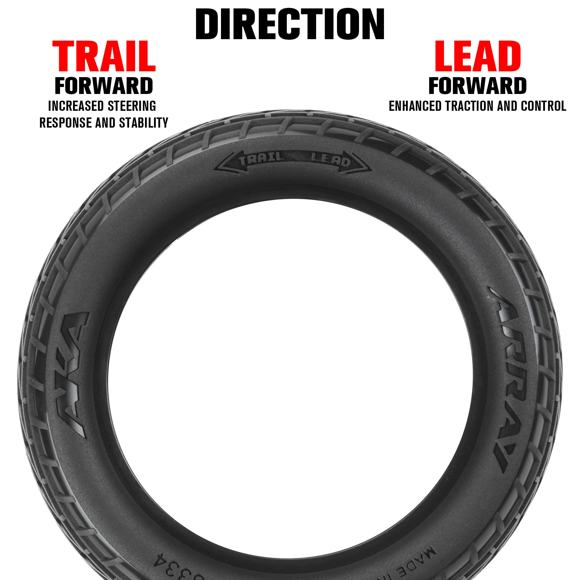 AKA PRODUCTS, INC. 1/10 Array Medium Soft 2WD/4WD Front 2.2" Dirt Oval Tires (2)