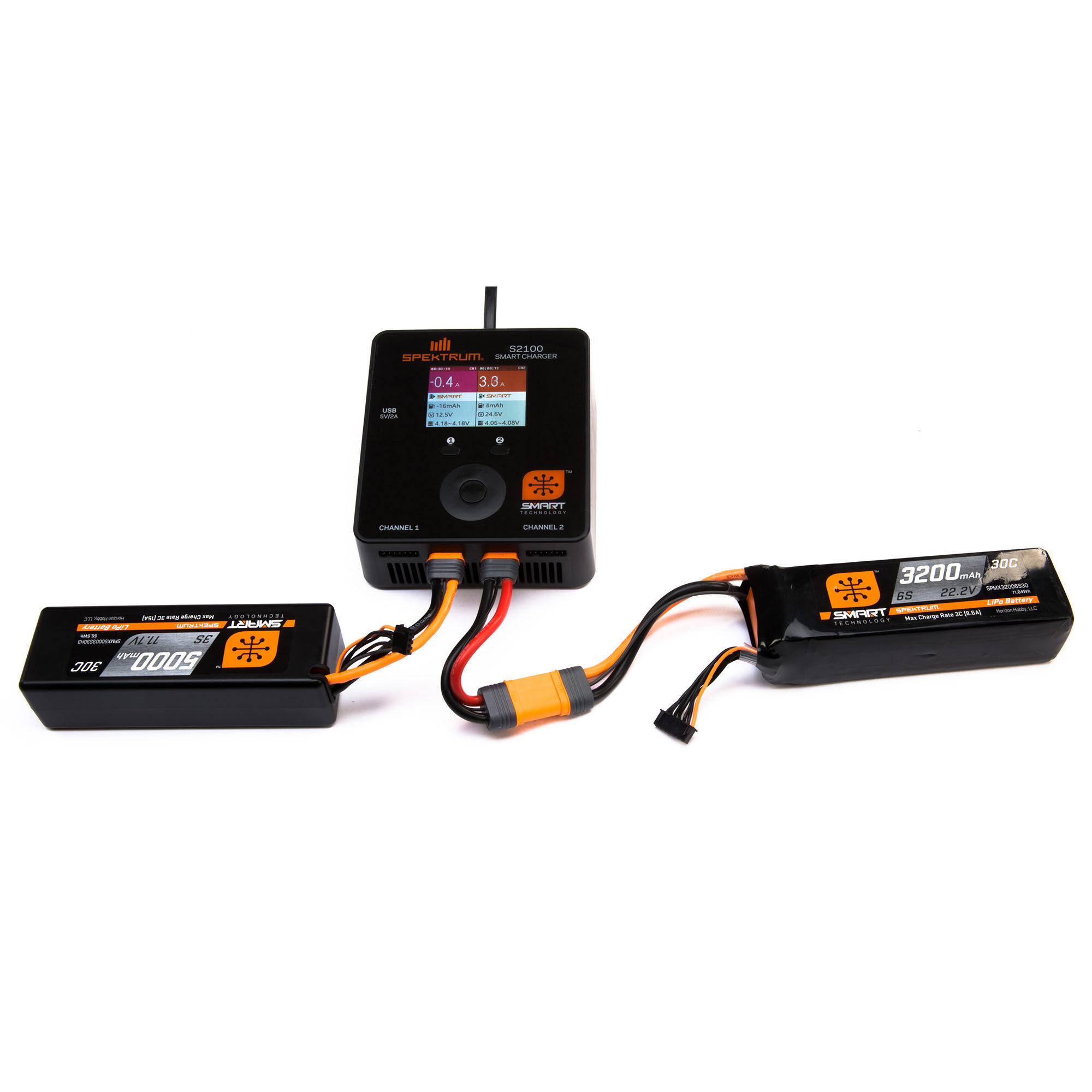 Spektrum Accessories 11.1V 5000mAh 3S 30C Smart Hardcase LiPo Battery: IC3