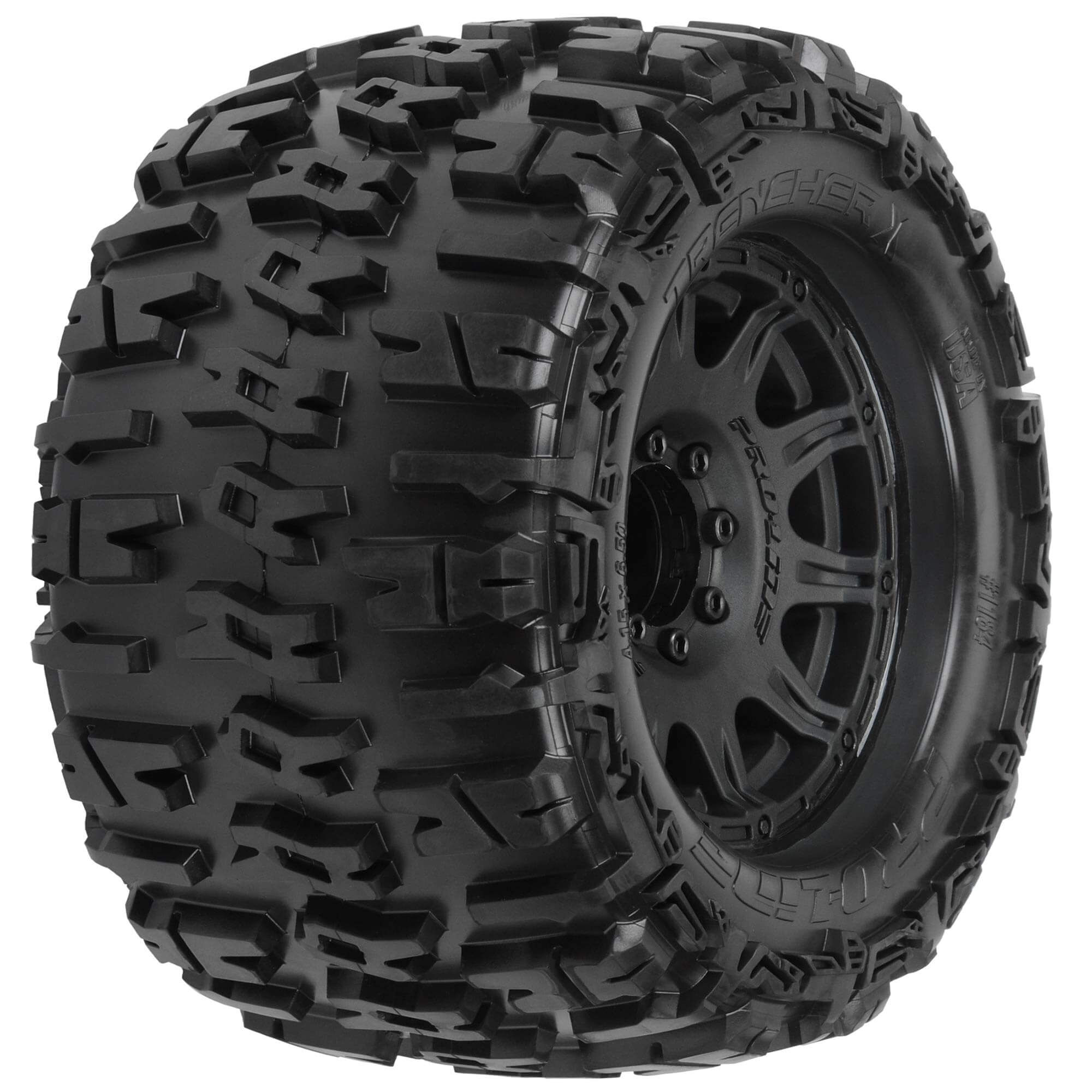 Pro-Line Racing 1/8 Trencher X F/R 3.8" MT Tires Mounted 17mm Black Raid (2)