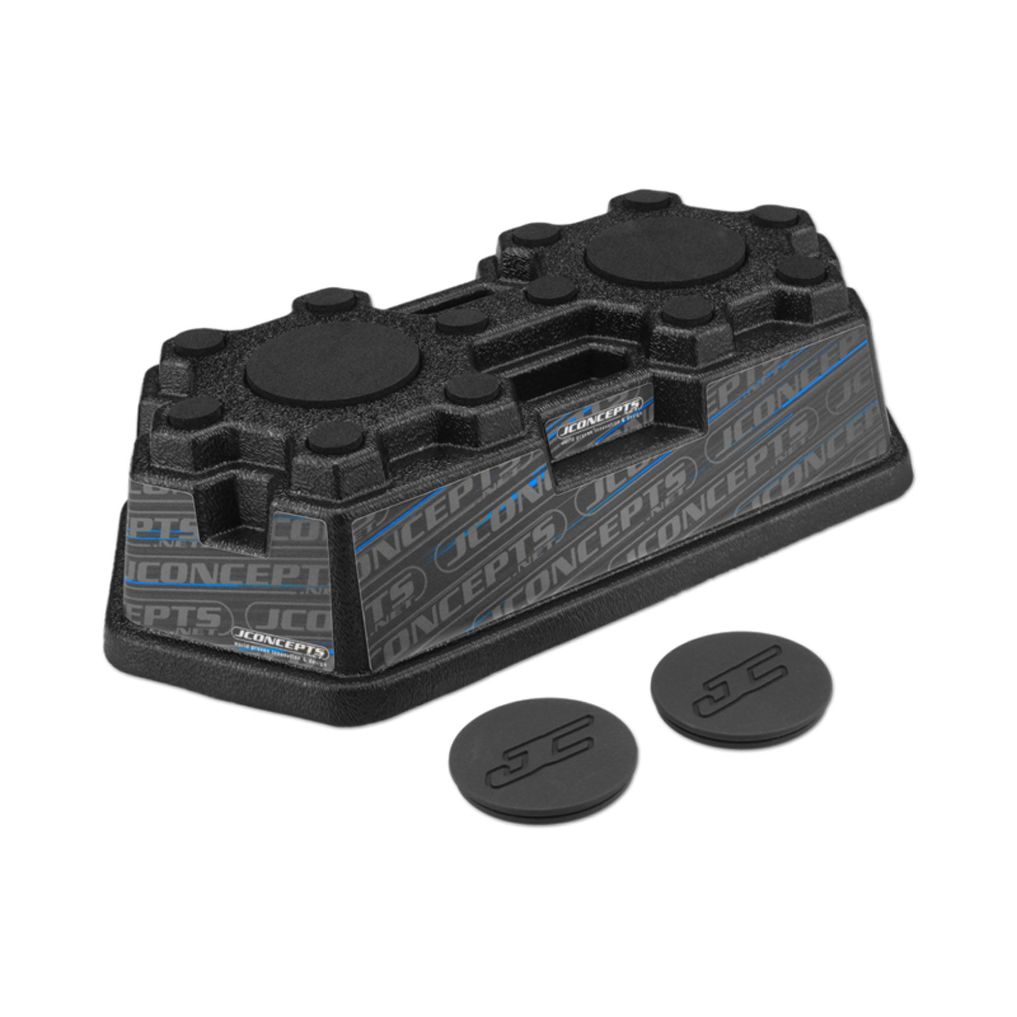 JConcepts, Inc. Finnisher Car Stand, Matte Black with Pads & Logo Plug