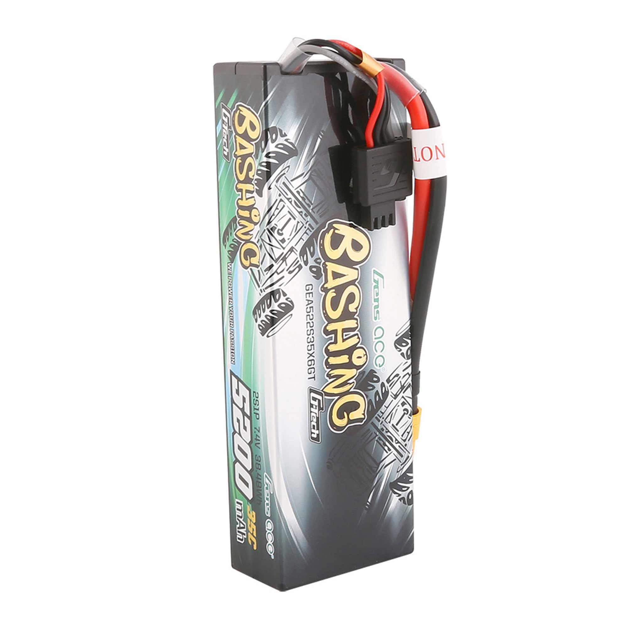 Gens ace 7.4V 5200mAh 2S 35C G-Tech Smart Bashing Hardcase LiPo Battery: XT60