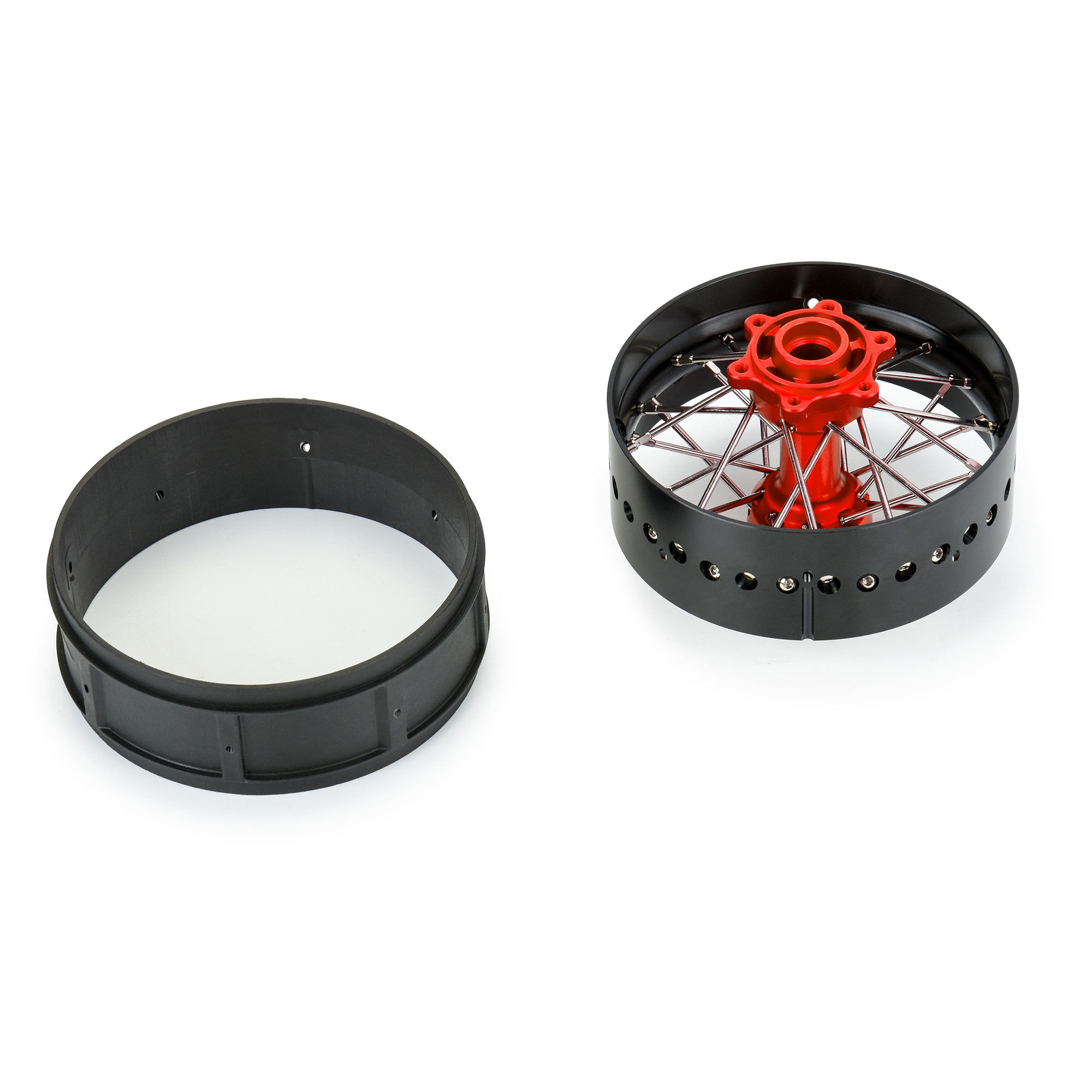 Pro-Line Racing 1/4 Pro-Spec Aluminum V2 Bead Rear Wheel Black/Red (1): Promoto-SM